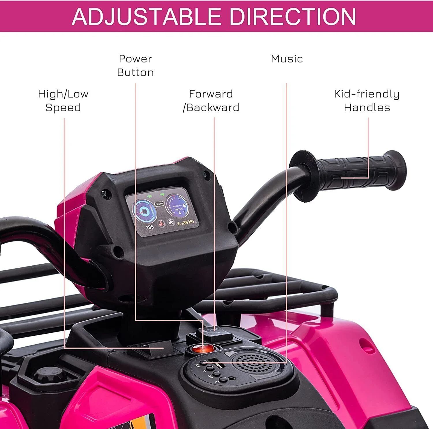 12V Electric ATV Quad for Kids Ages 3-6 in Sleek Black Design - Image 21