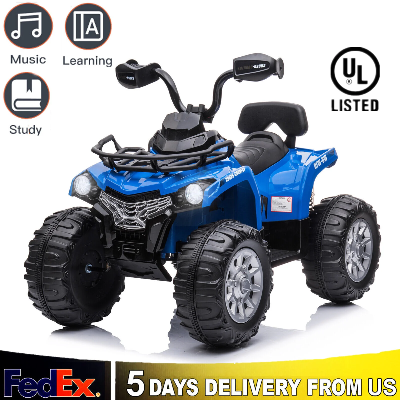 12V Electric 4-Wheel Battery-Powered Kids Ride-On ATV Quad Motorcycle Car - Image 11