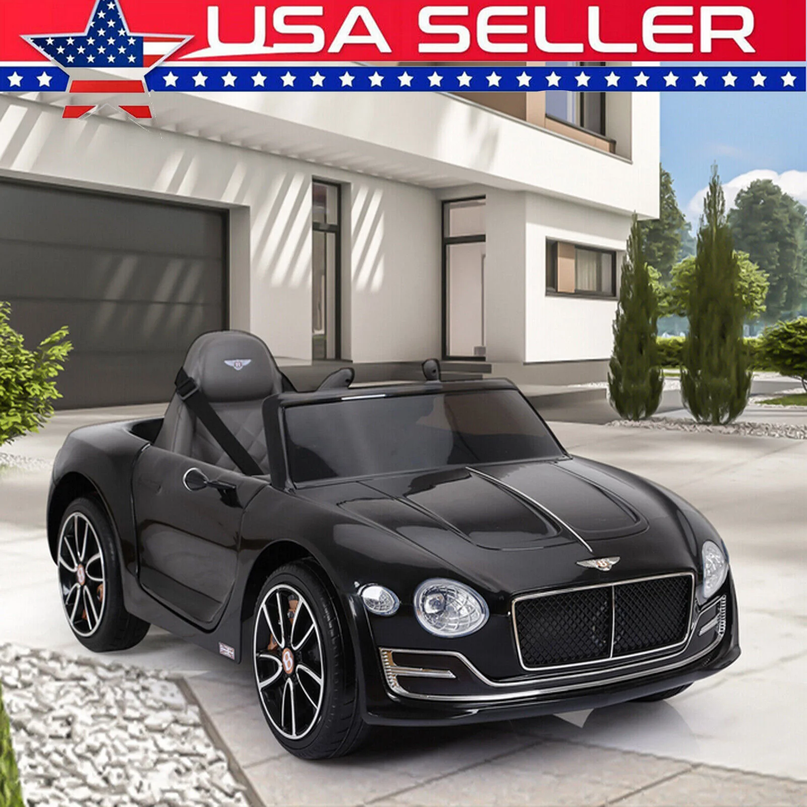 12V Electric Bentley Style Kid Ride On Car with Remote Control and LED Lights