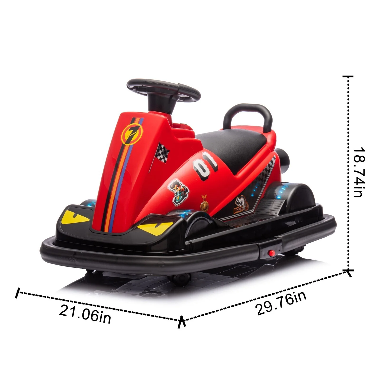 12V Electric 360° Rotating Bumper Ride-On Car for Kids Aged 3-5 Years - Image 9