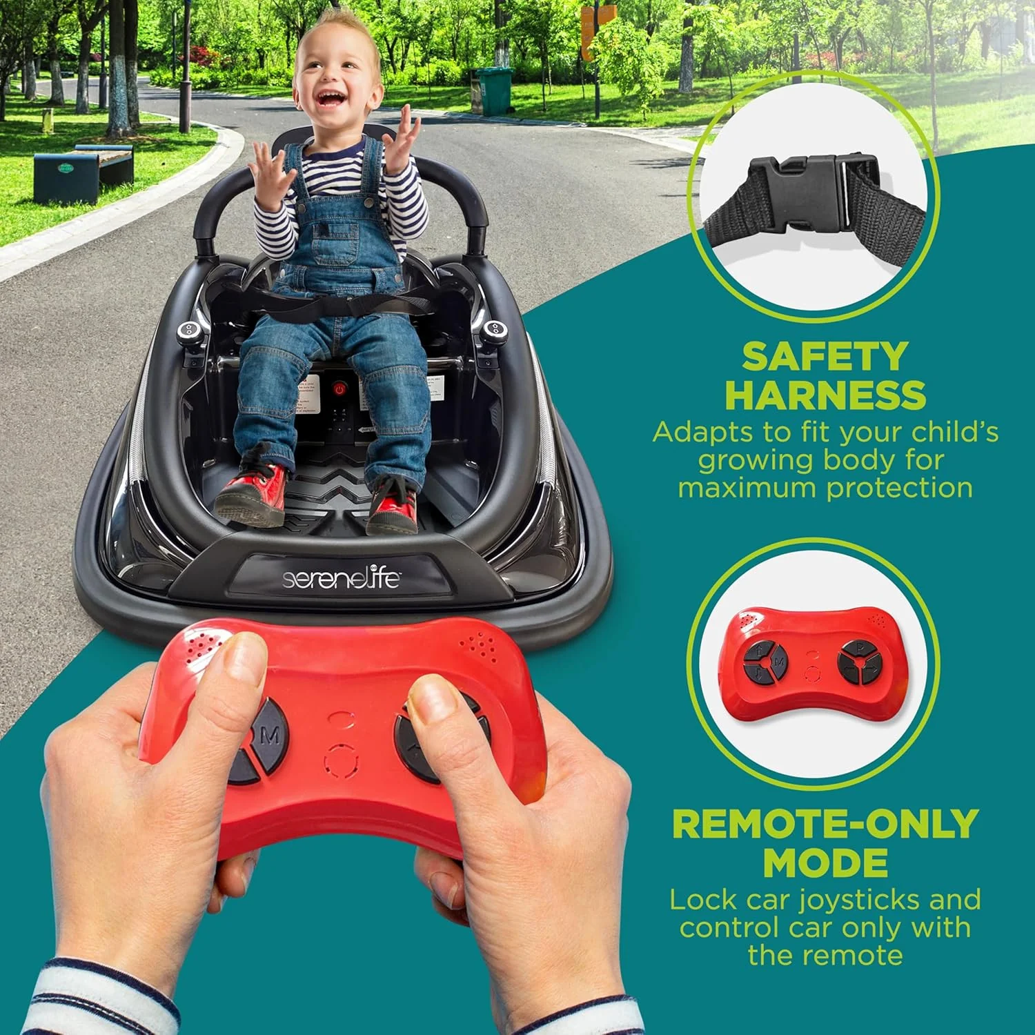 12V Electric Kids Bumper Car with Remote Control, 360° Spin, and LED Lights - Image 9