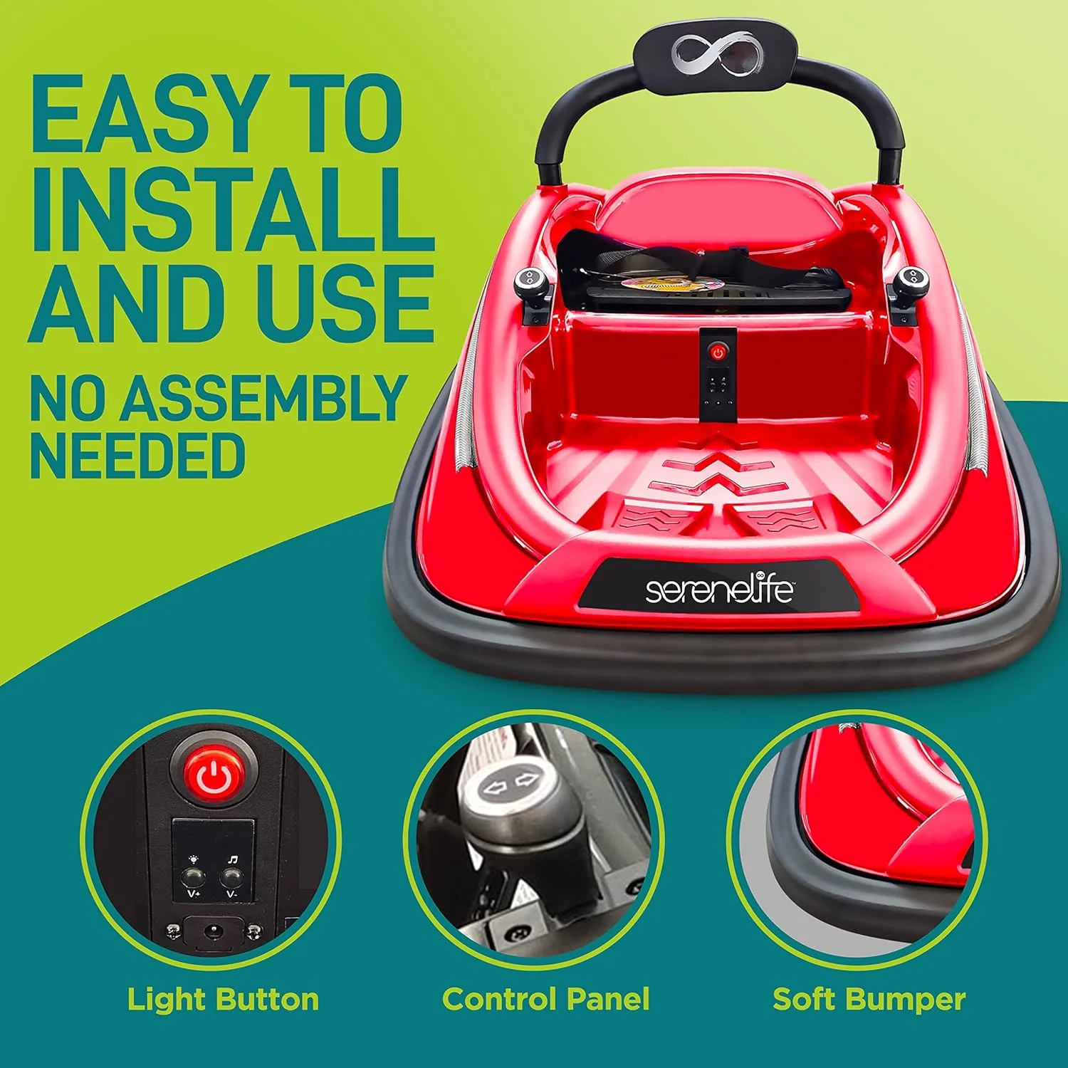 12V Electric Kids Bumper Car with Remote Control, 360° Spin and LED Lights - Image 4