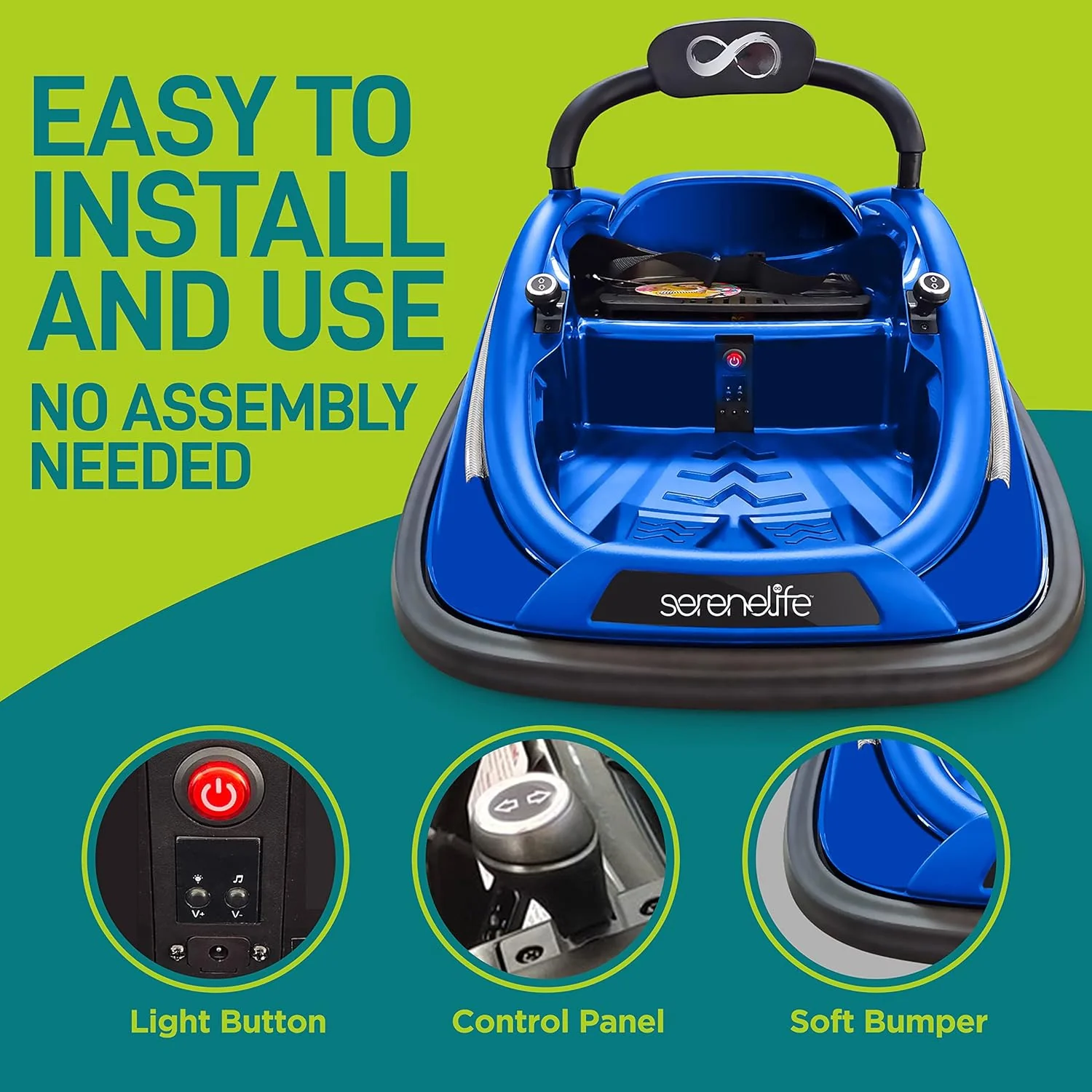 12V Electric Kids Bumper Car with Remote Control, 360° Spin and LED Lights - Image 4