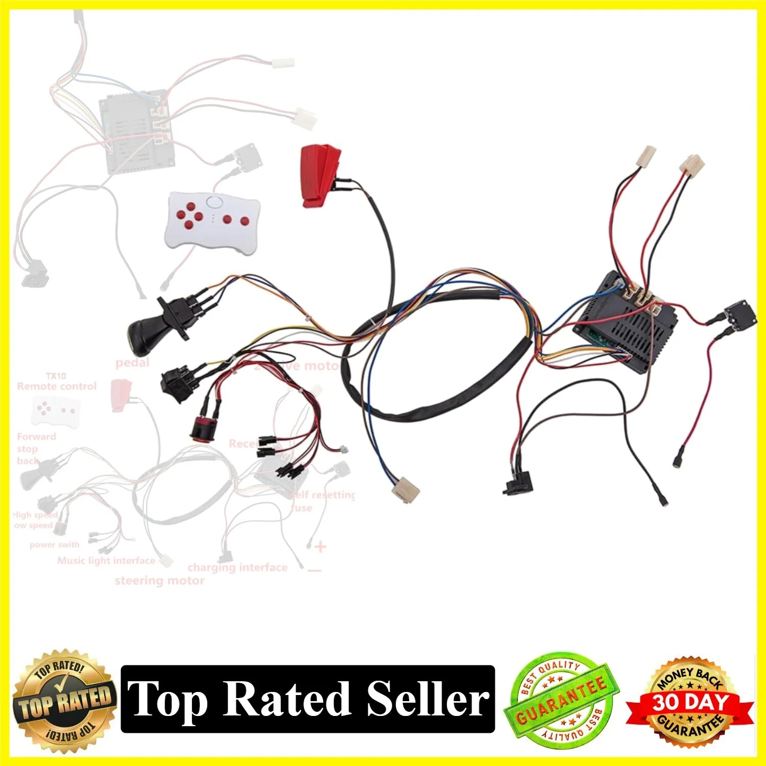 12V Electric DIY Car Modification Kit with Wiring, Switch, and 2.4G Bluetooth Remote Control