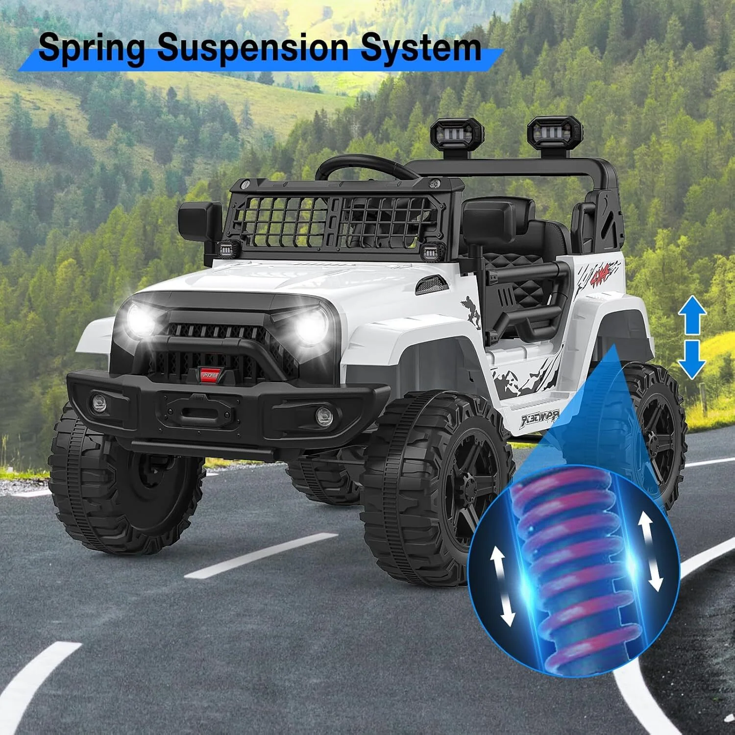 12V Battery-Powered Electric Ride-On Car Truck for Kids with LED Lights - Image 7