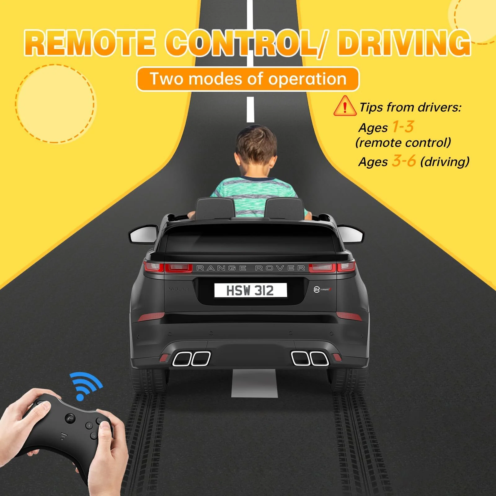 12V Licensed Land Rover Electric Ride-On Car for Kids with Remote Control Toy - Image 13