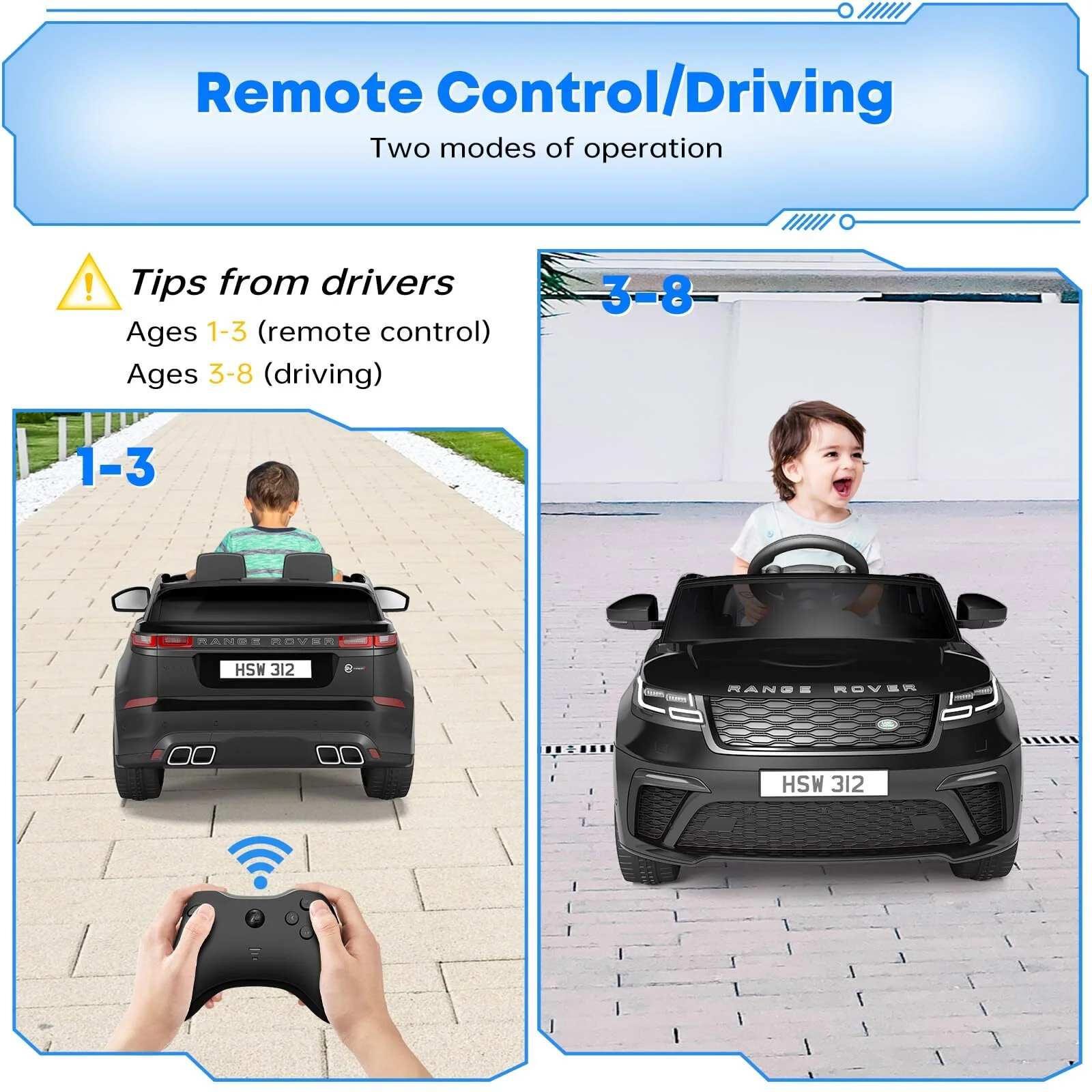 12V Licensed Land Rover Electric Ride-On Car for Kids with Remote Control Toy - Image 4