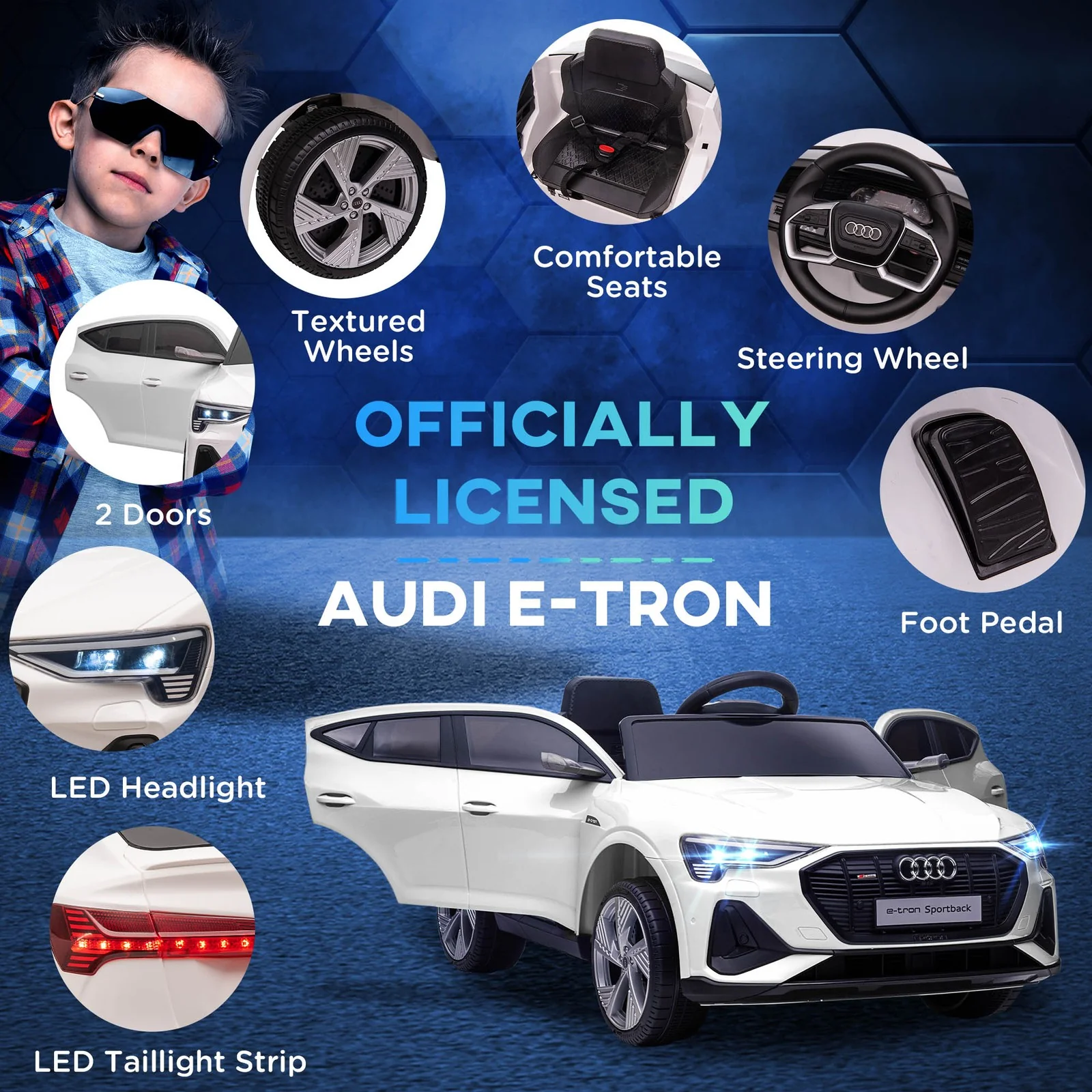 12V Electric Kids Car with Remote Control, Safety Belt, LED Lights, and Music - Image 8