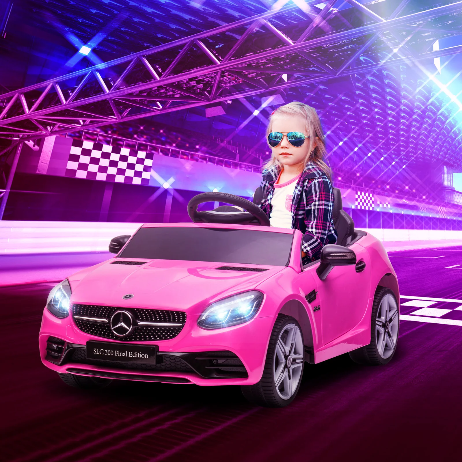 12V Electric Ride-On Car for Kids with Parental Remote Control, Dual Motors, Music, and Lights in Pink - Image 2