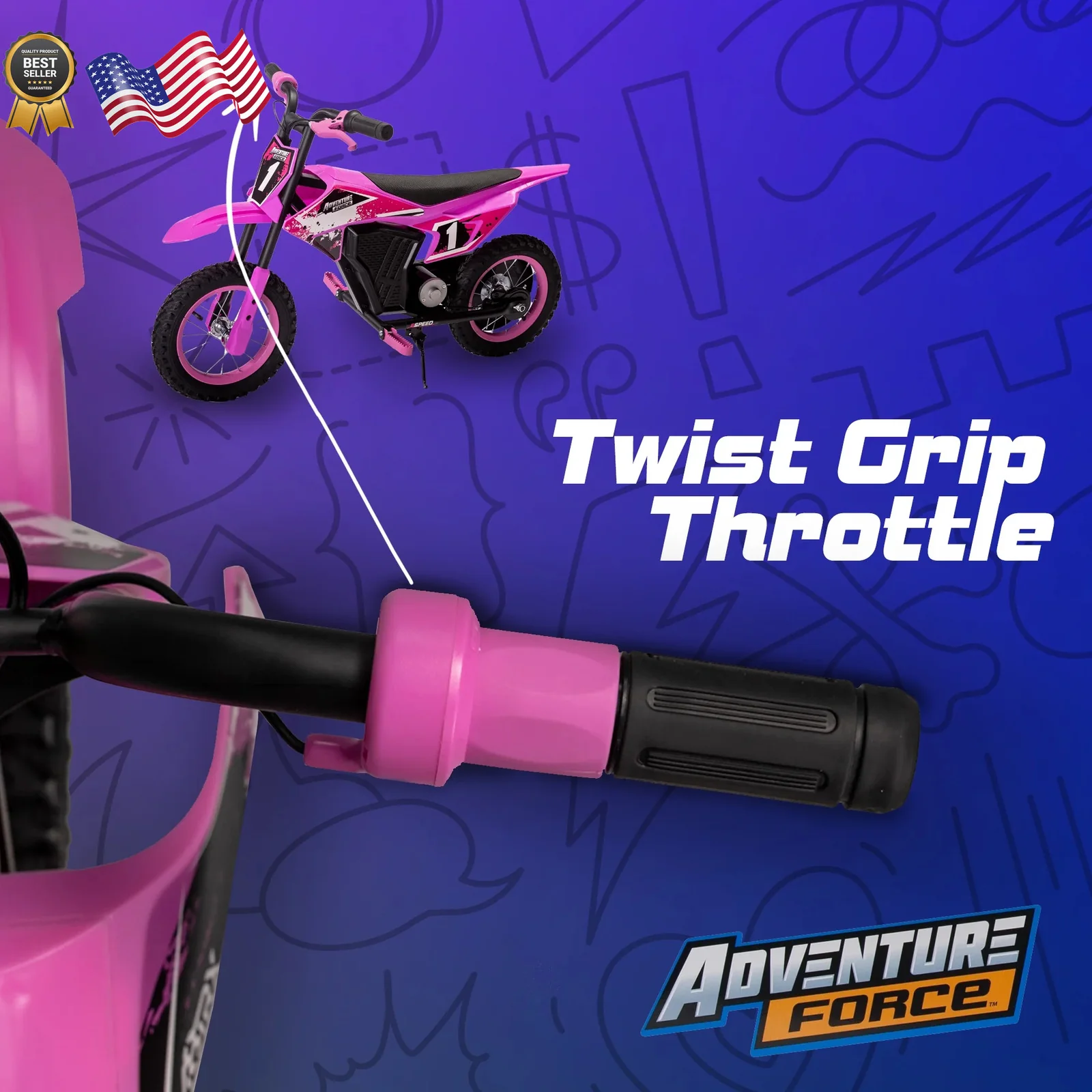 12V Electric Battery-Powered Pink Dirt Bike for Kids Ages 5 and Up - Image 4