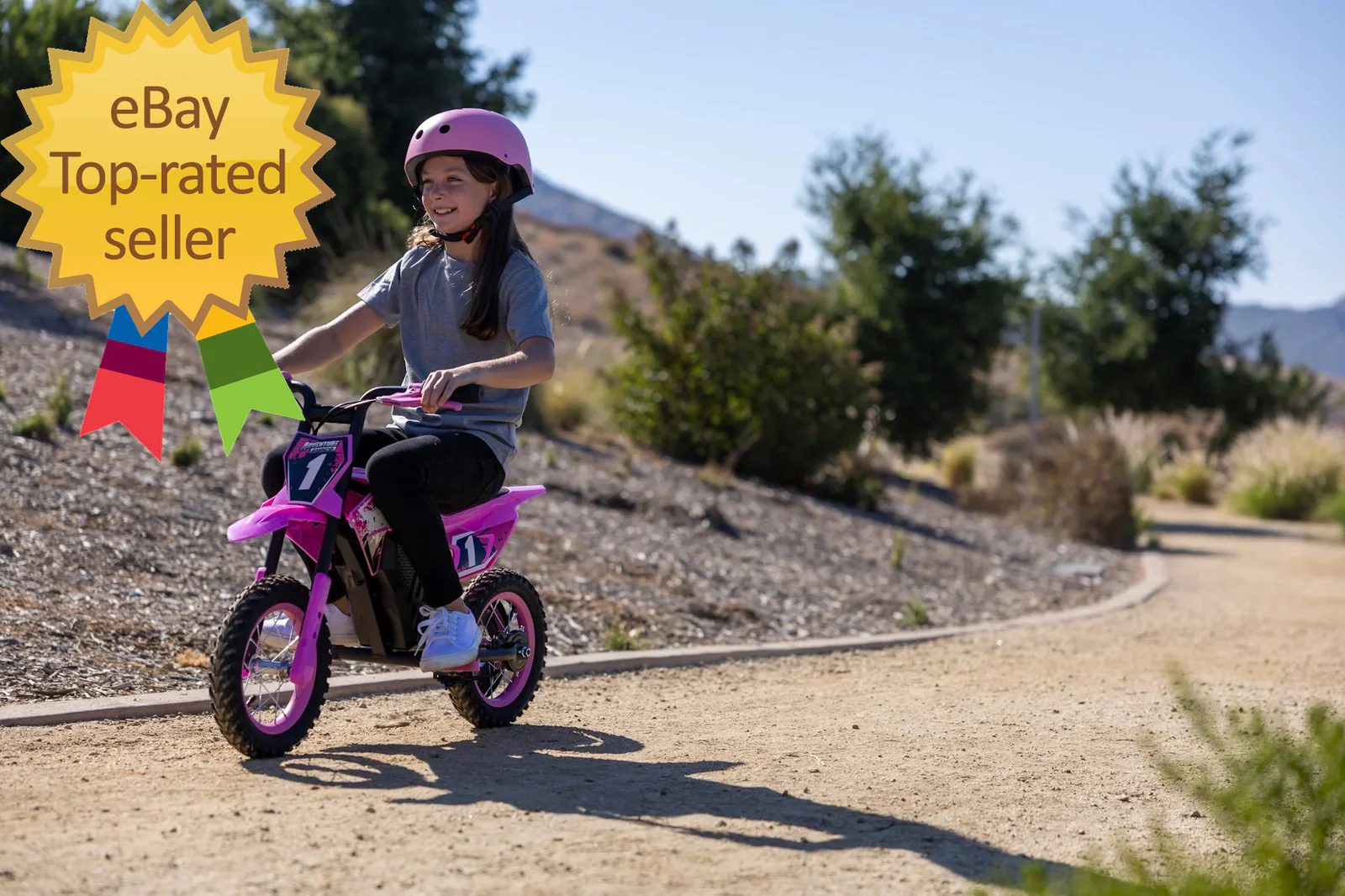 12V Electric Pink Dirt Bike for Kids Battery Powered Ride-On Ages 5 and Up - Image 5