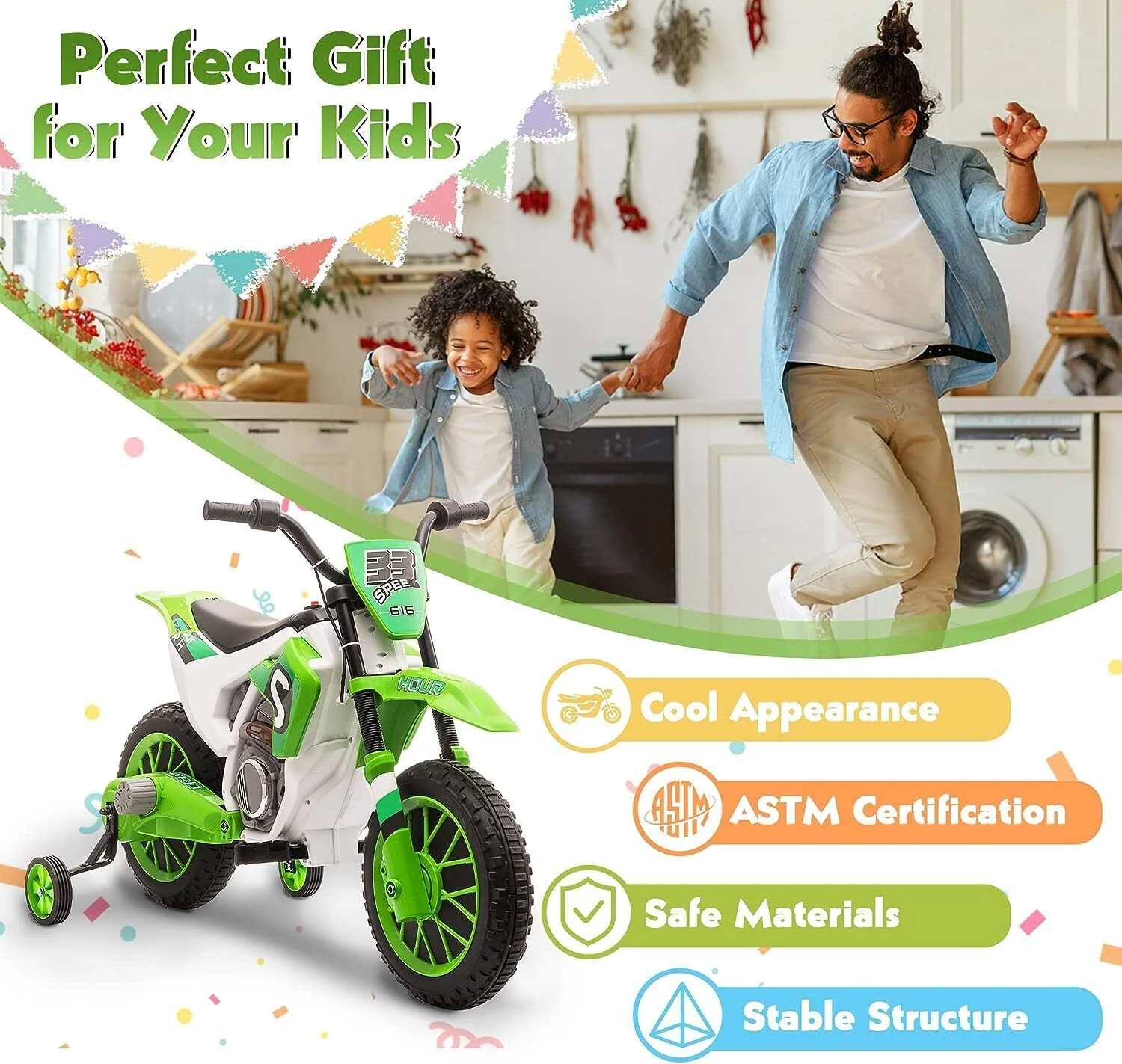 12V Electric Dirt Bike Ride-On Toy for Kids - Battery Powered Motorbike - Image 8
