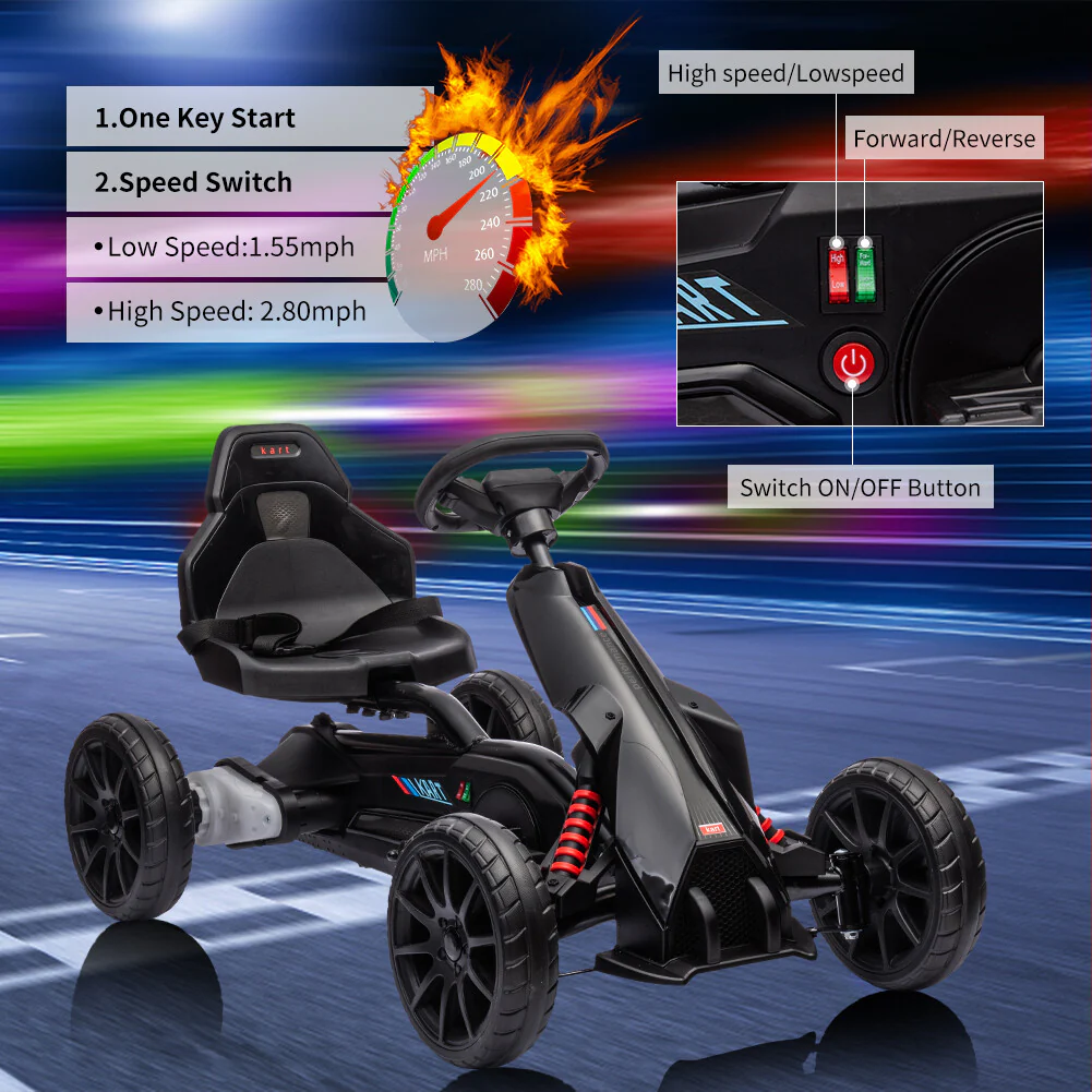 12V Electric Drift Kart for Kids with 35W Motor and Adjustable Speed for Ages 3-6 - Image 3
