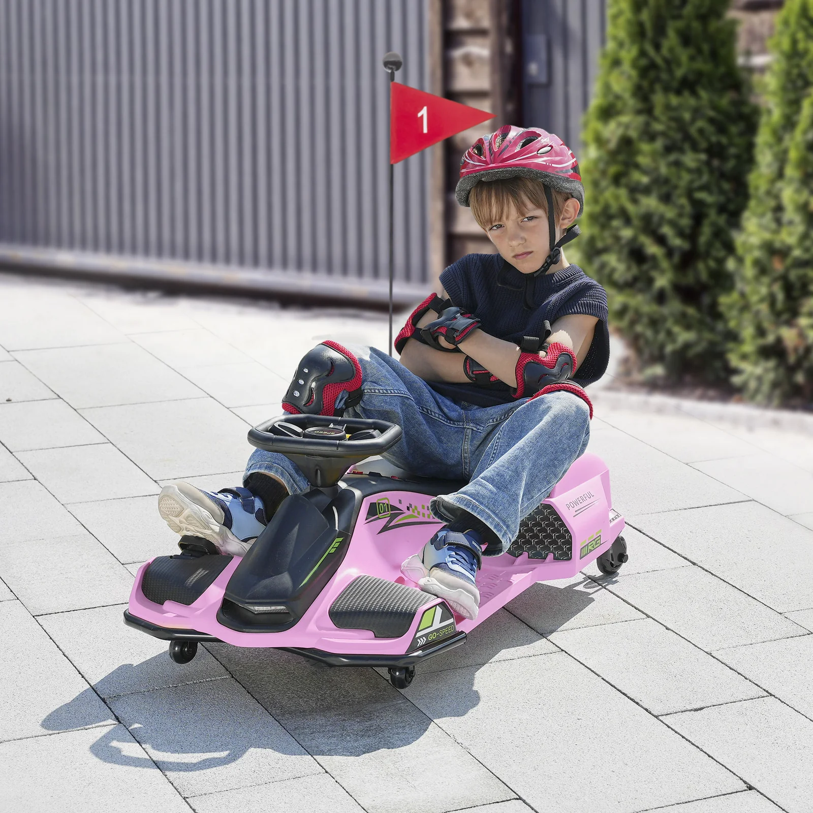 12V Electric Drift Go-Kart with Slow Start, 1.9-5 MPH Ride-On Car for Kids 8-12 Years - Image 11