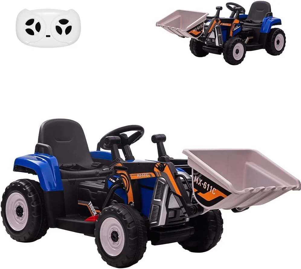 12V Electric Excavator Ride-On Toy with Remote Control, Music, and Bluetooth for Kids - Image 8
