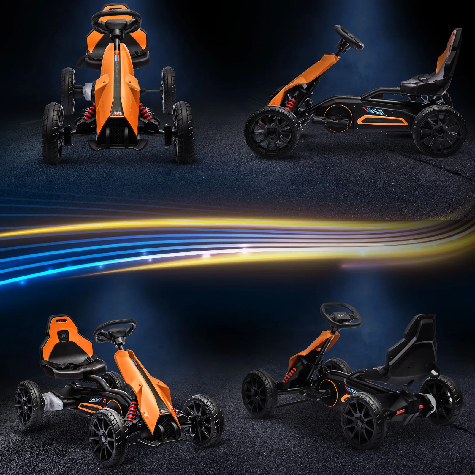 12V Electric Ride-On Go-Kart for Kids Ages 3-8 Battery-Powered Outdoor Vehicle Toy - Image 8