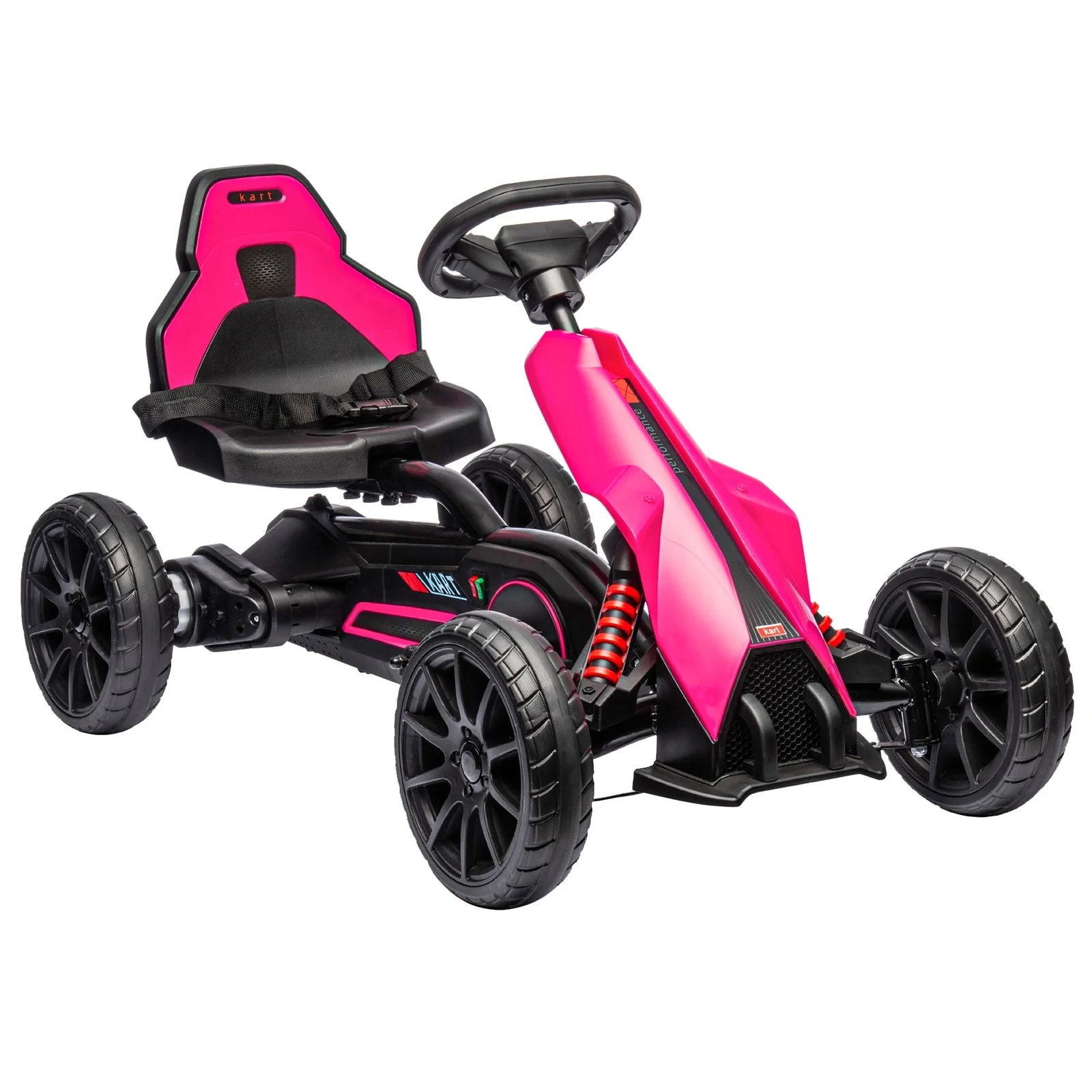 12V Electric Pink Go-Kart for Kids with Adjustable Speed - Image 12