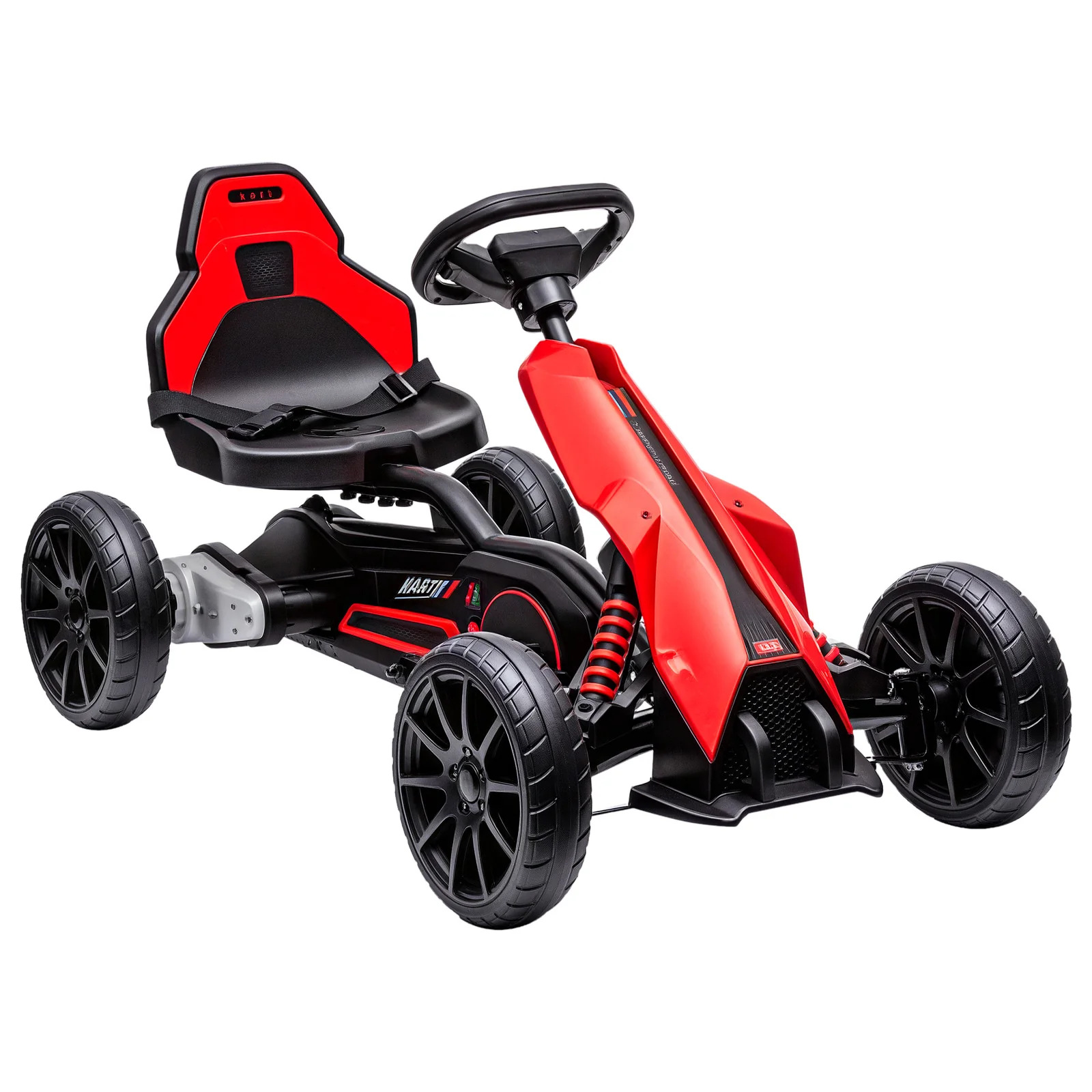 12V Electric Go-Kart for Kids with Adjustable Speed in Red - Image 3