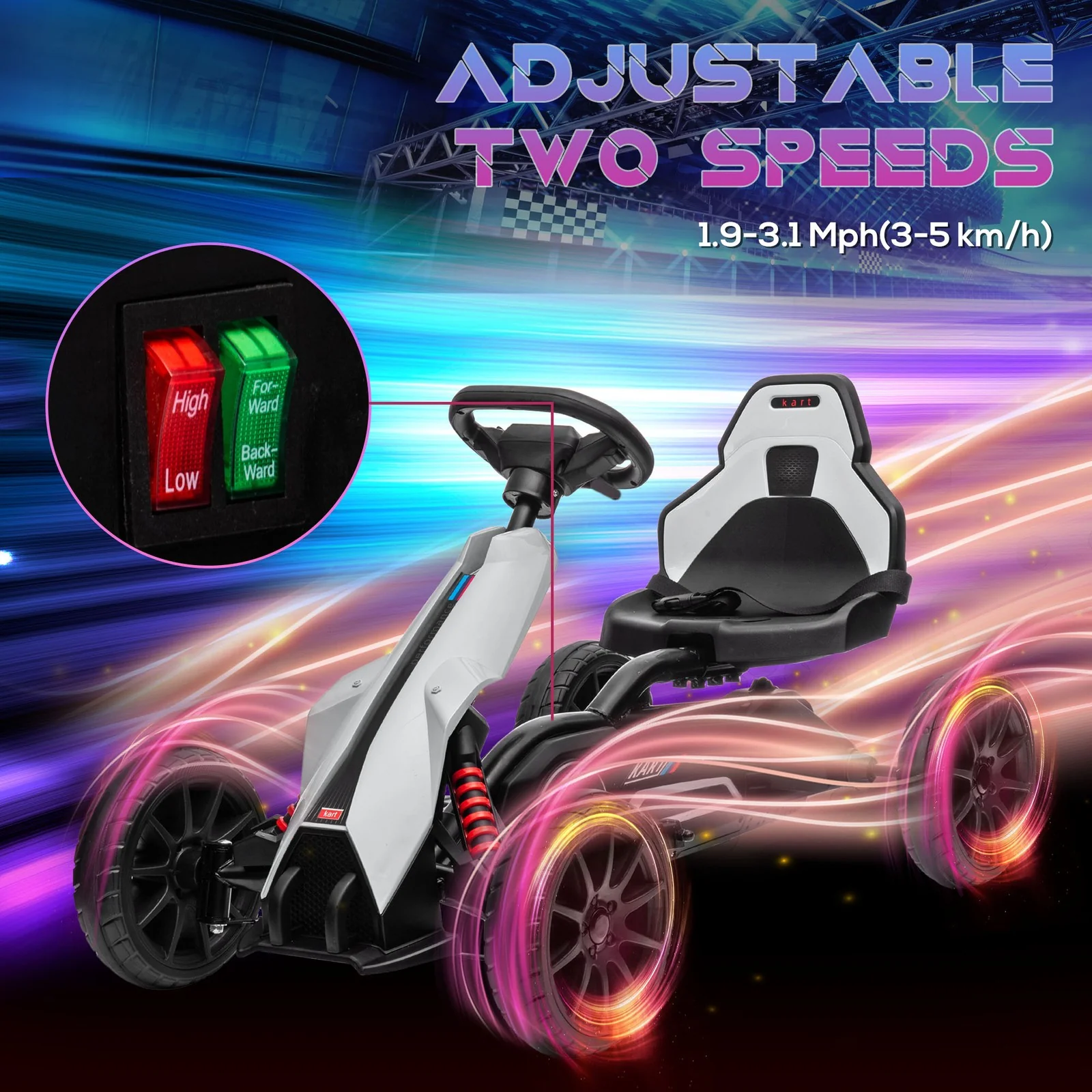 12V Electric Kids Go-Kart with Adjustable Speed and Music - Image 6