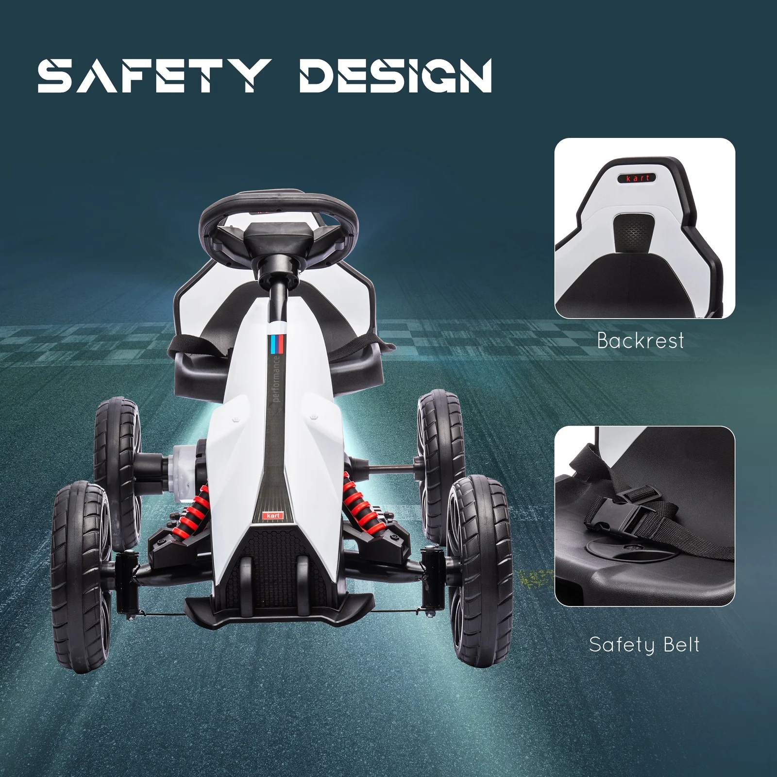 12V Electric Ride-On Go-Kart for Kids Ages 3-8, Boys and Girls, 3.1 MPH Speed - Image 6