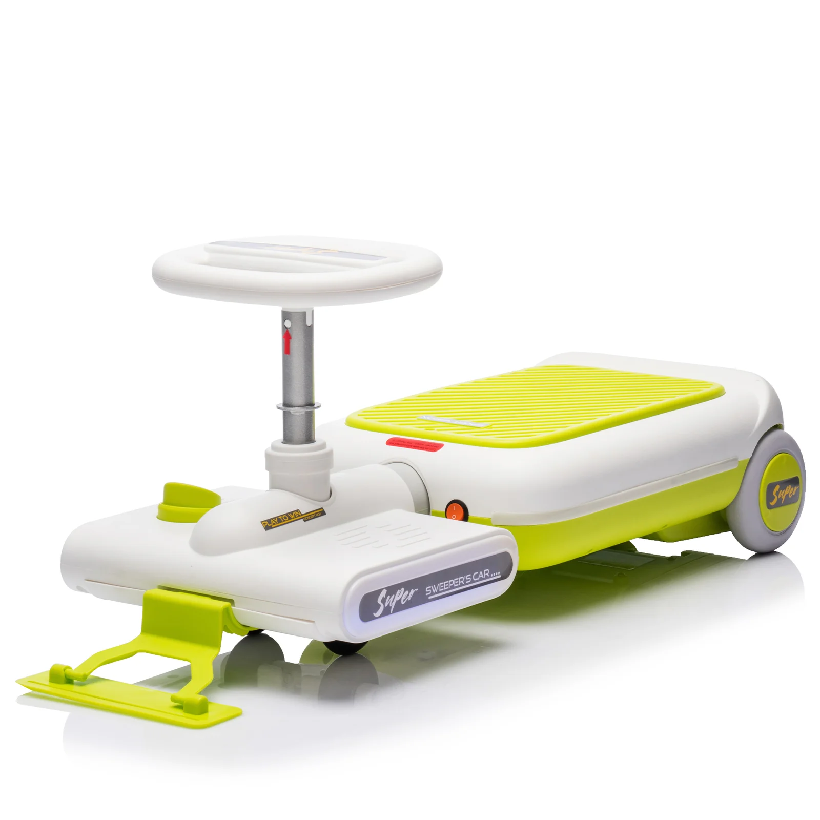 12V Electric Kids Ride-On Go Kart with LED Lights, Music, and Cleaning Mop – Green - Image 2
