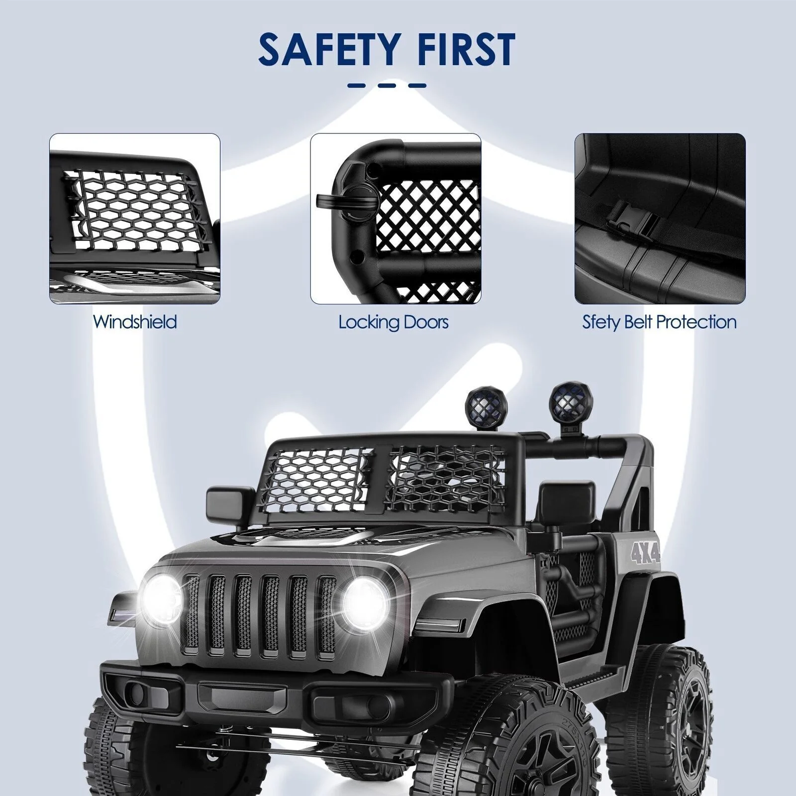 12V Electric JEEP Ride-On Car/Truck with MP3 Music and Remote Control for Kids - On Sale Now! - Image 15
