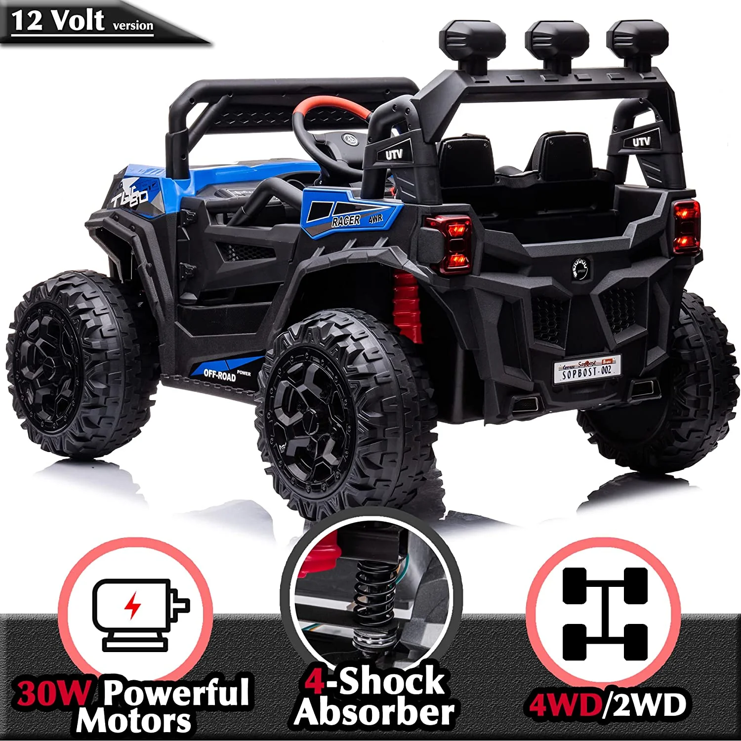 12V Electric Kids 4x4 Ride on Truck with Remote Control - Off-Roading Adventure for Children - Image 3