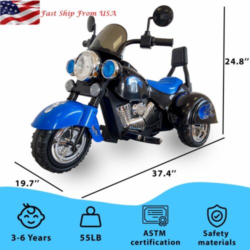 12V Electric Kids Dirt Bike with Training Wheels - Blue Motorbike for Young Riders - Image 2