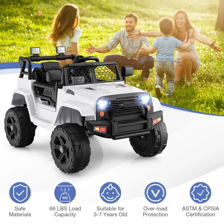 12V Electric Ride-On Truck Car Toy for Kids with Seat Belt, Music, and Remote Control - Image 3