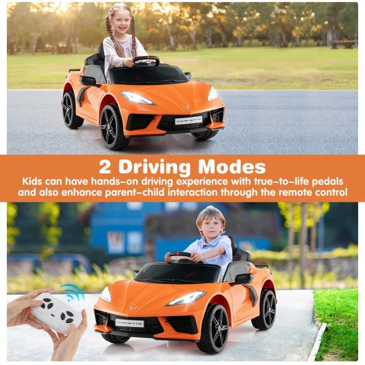 12V Electric Licensed Chevrolet Corvette C8 Kids Ride-On Car with Remote Control - Image 9