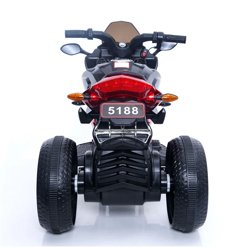 12V Electric 3-Wheel Kids Ride-On Motorcycle with Hand Controls and Lighting Wheels - Image 5