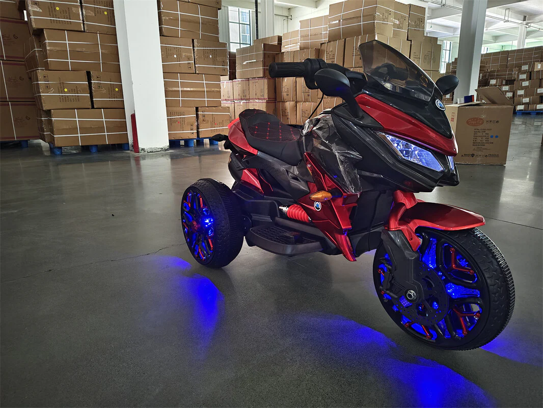 12V Electric 3-Wheel Kids Ride-On Motorcycle with Hand Controls and Lighting Wheels - Image 6