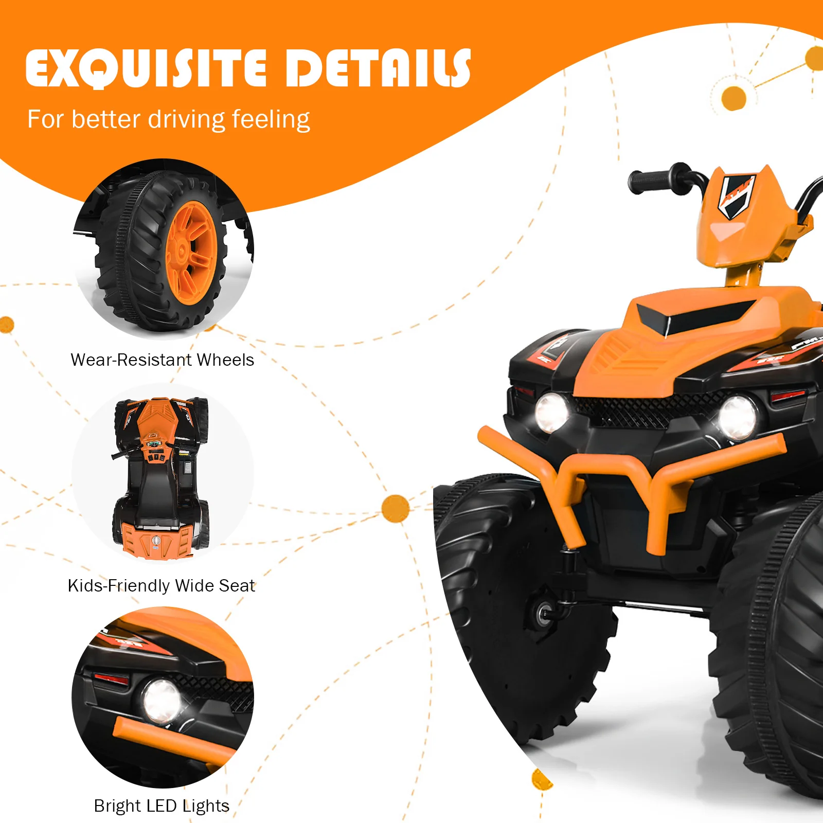 12V Electric Kids Quad ATV Ride On Car with LED Lights - The Perfect Ride for Your Little One! - Image 23