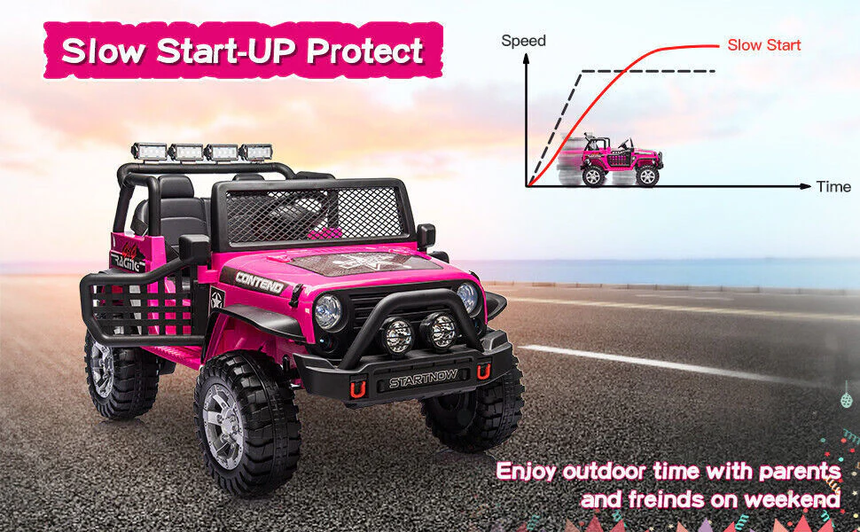 12V Electric Kids 2-Seater Ride-On Jeep Truck Toy with Bluetooth and Remote Control - Image 13