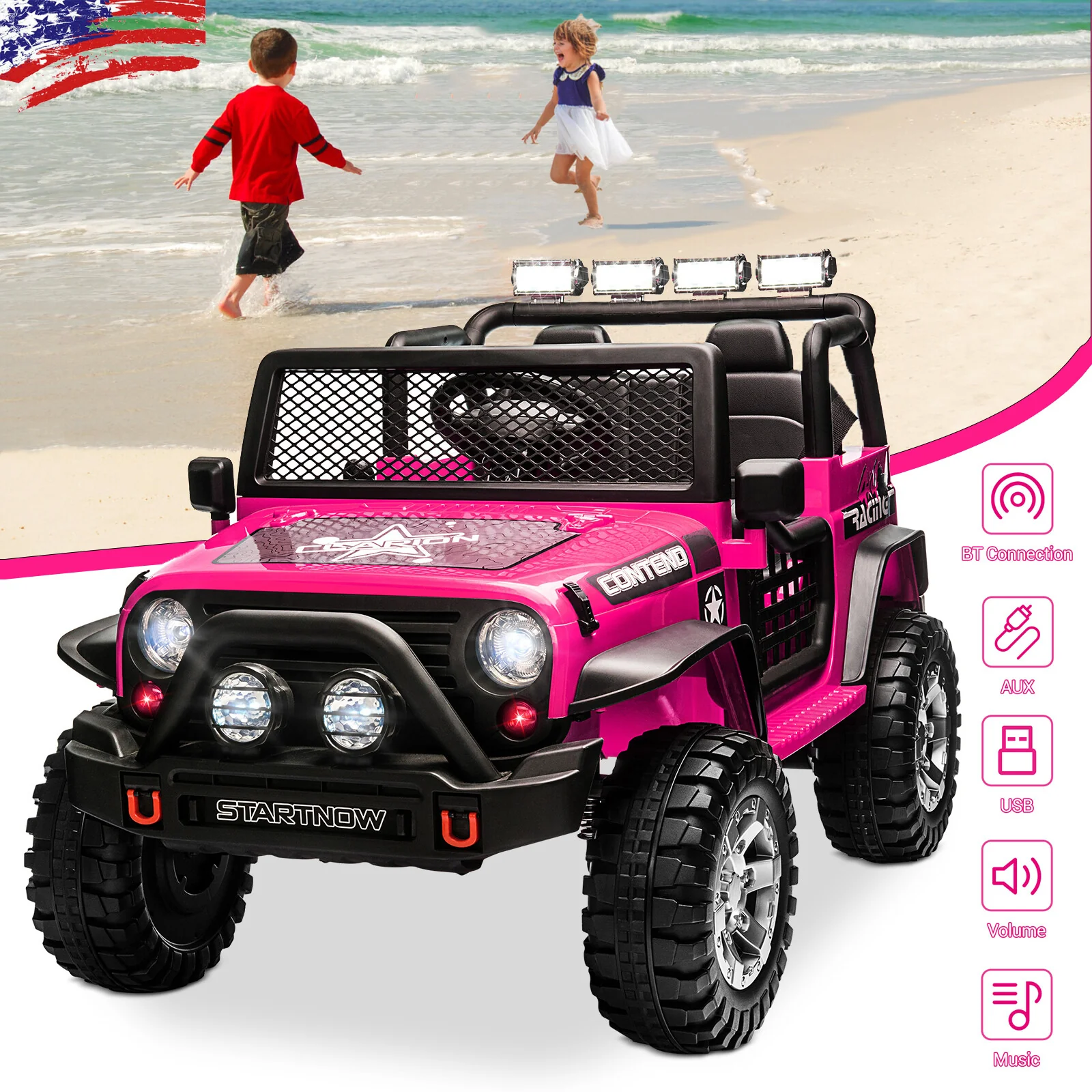 12V Electric 2-Seater Kids Ride-On Truck Jeep with Remote Control - Image 11