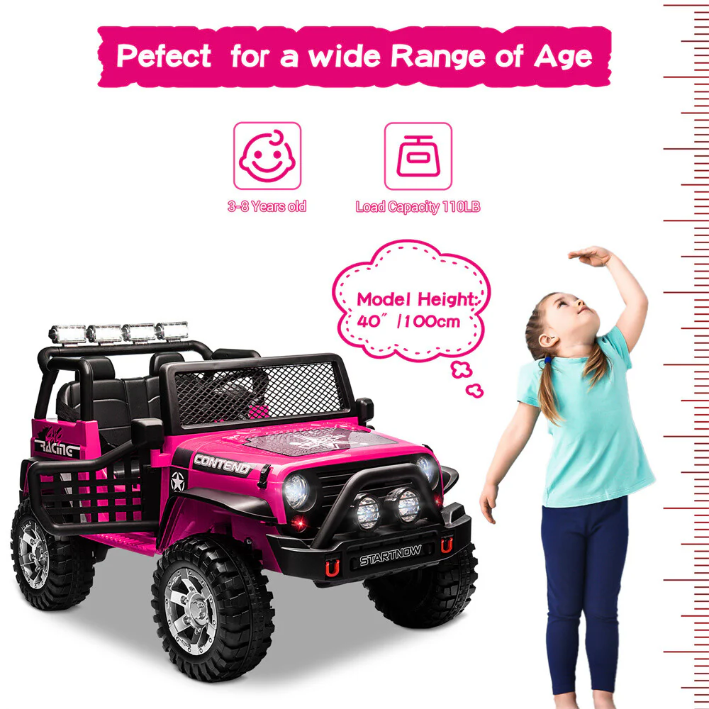 12V Electric 2-Seater Kids Ride-On Jeep Truck with Remote Control Toy Car - Image 7