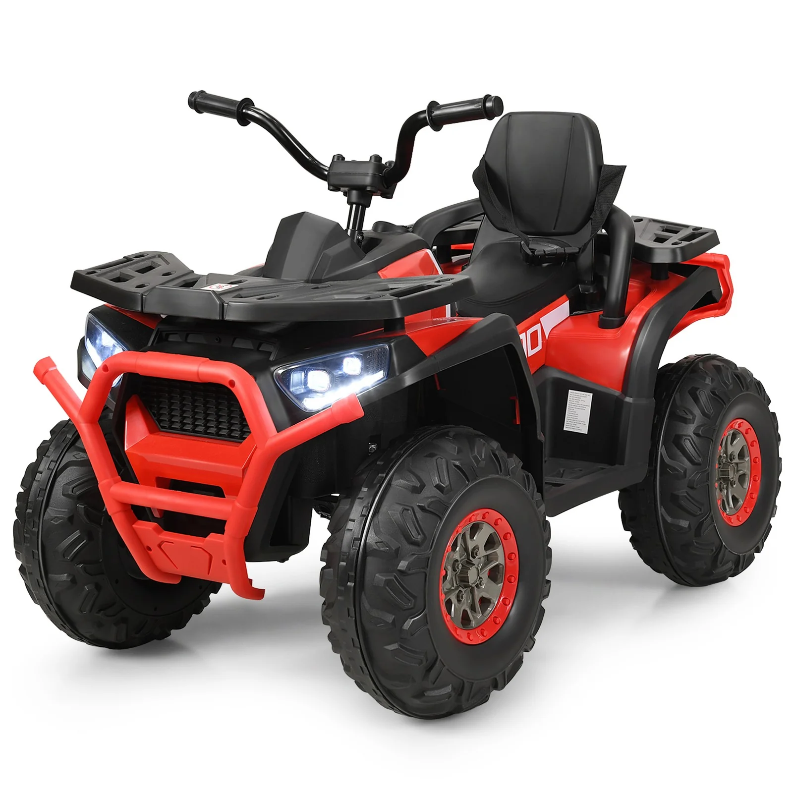12V Electric Kids Ride-On Red ATV 4-Wheeler Quad with LED Lights - Image 4