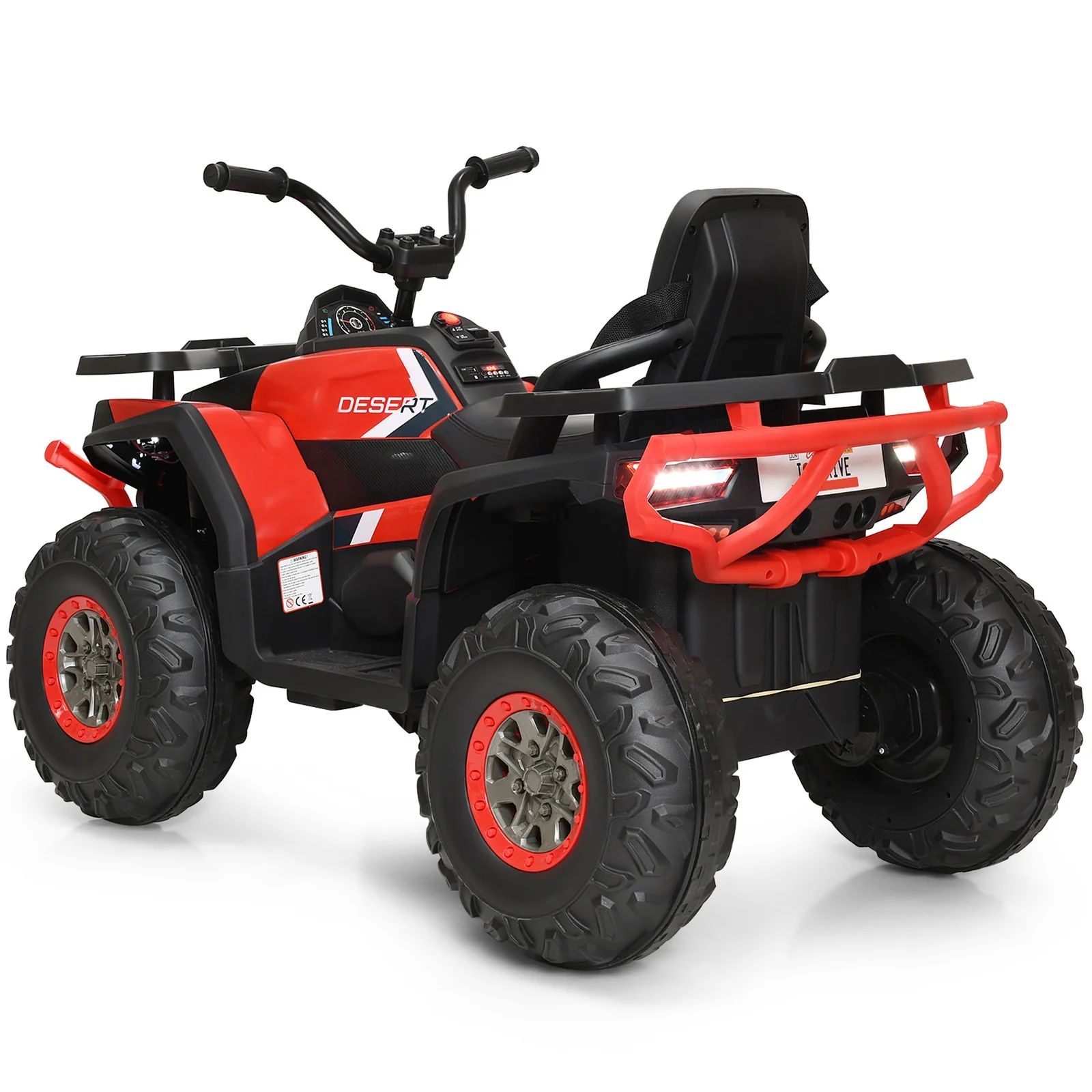 12V Electric Kids Ride-On Red ATV 4-Wheeler Quad with LED Lights - Image 6
