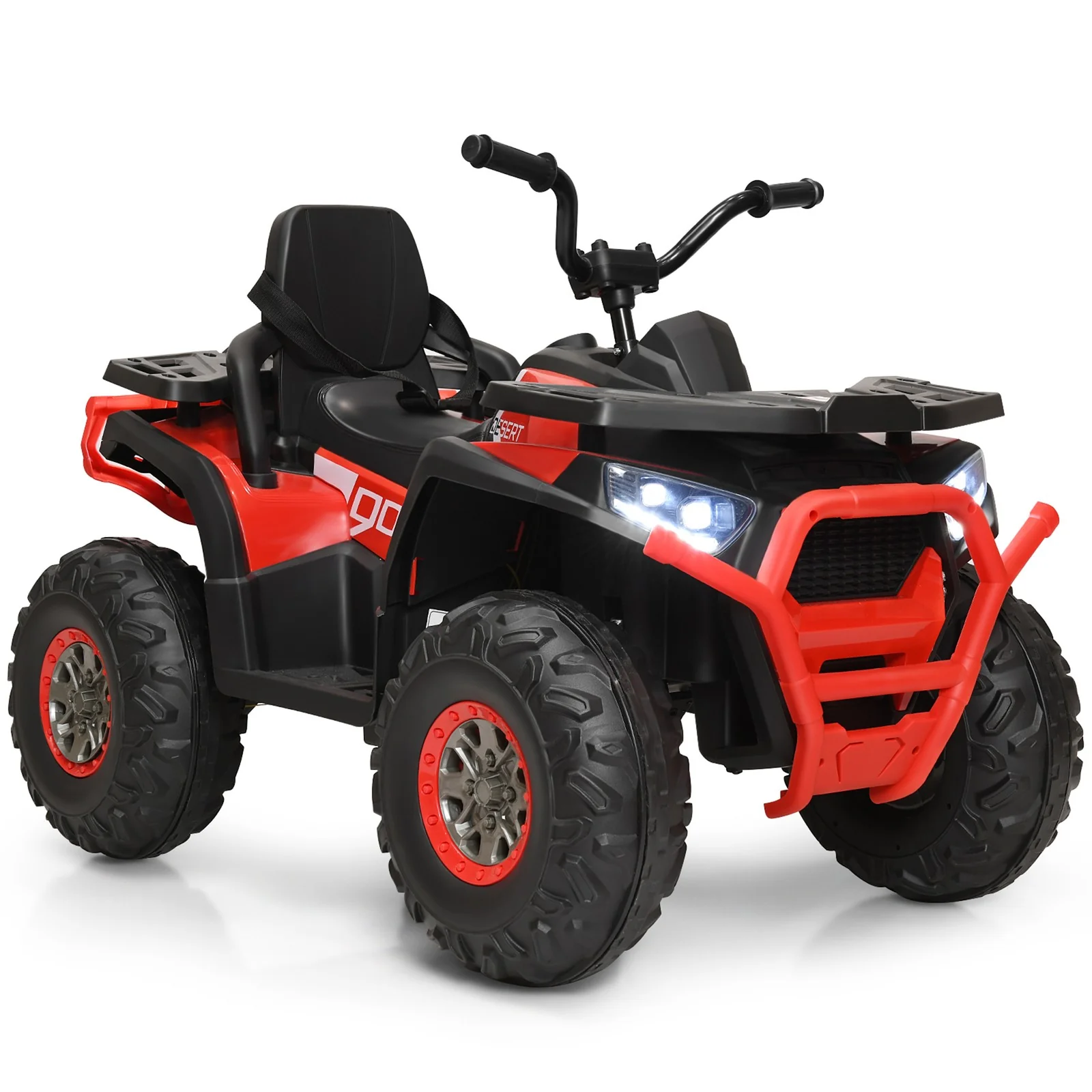 12V Electric Kids Ride-On Red ATV 4-Wheeler Quad with LED Lights - Image 8