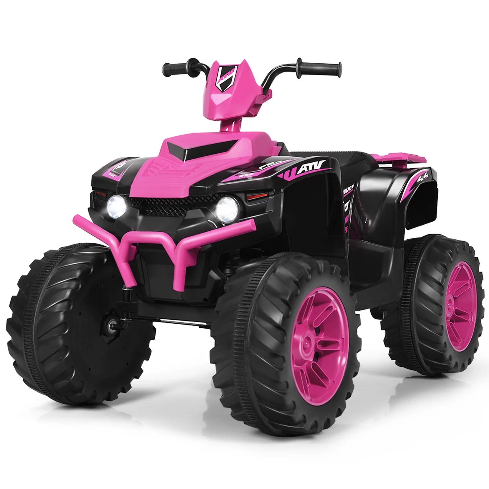 12V Electric Kids Ride-On 4 Wheeler ATV Quad with Music and LED Lights Pink - Image 10