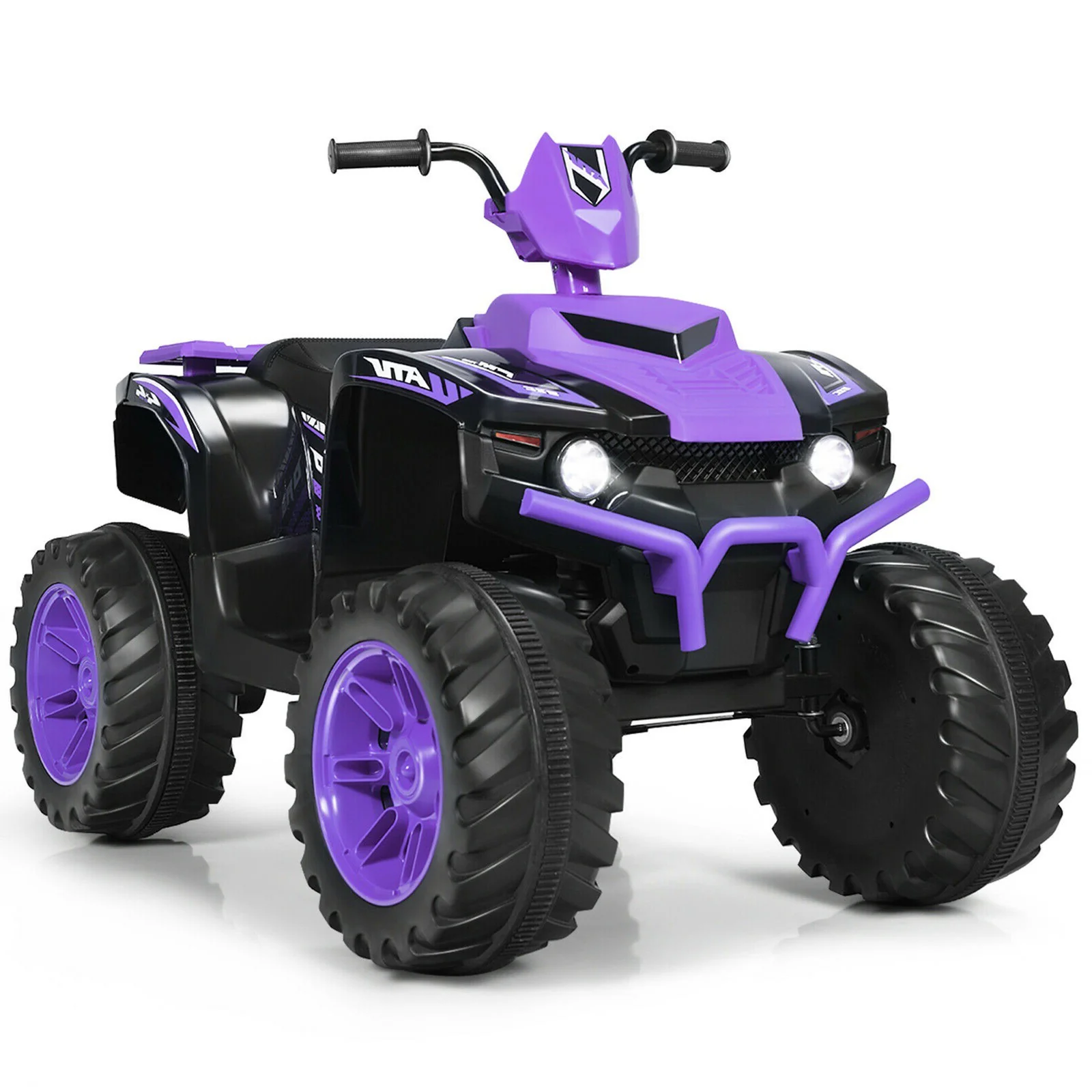 12V Electric Kids Ride-On ATV 4 Wheeler Quad with Music and LED Lights Purple