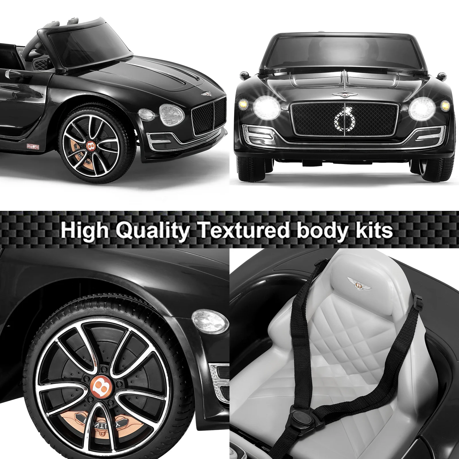 12V Licensed Bentley-Style Electric Ride-On Car for Kids with Remote Control and LED Lights - Image 5