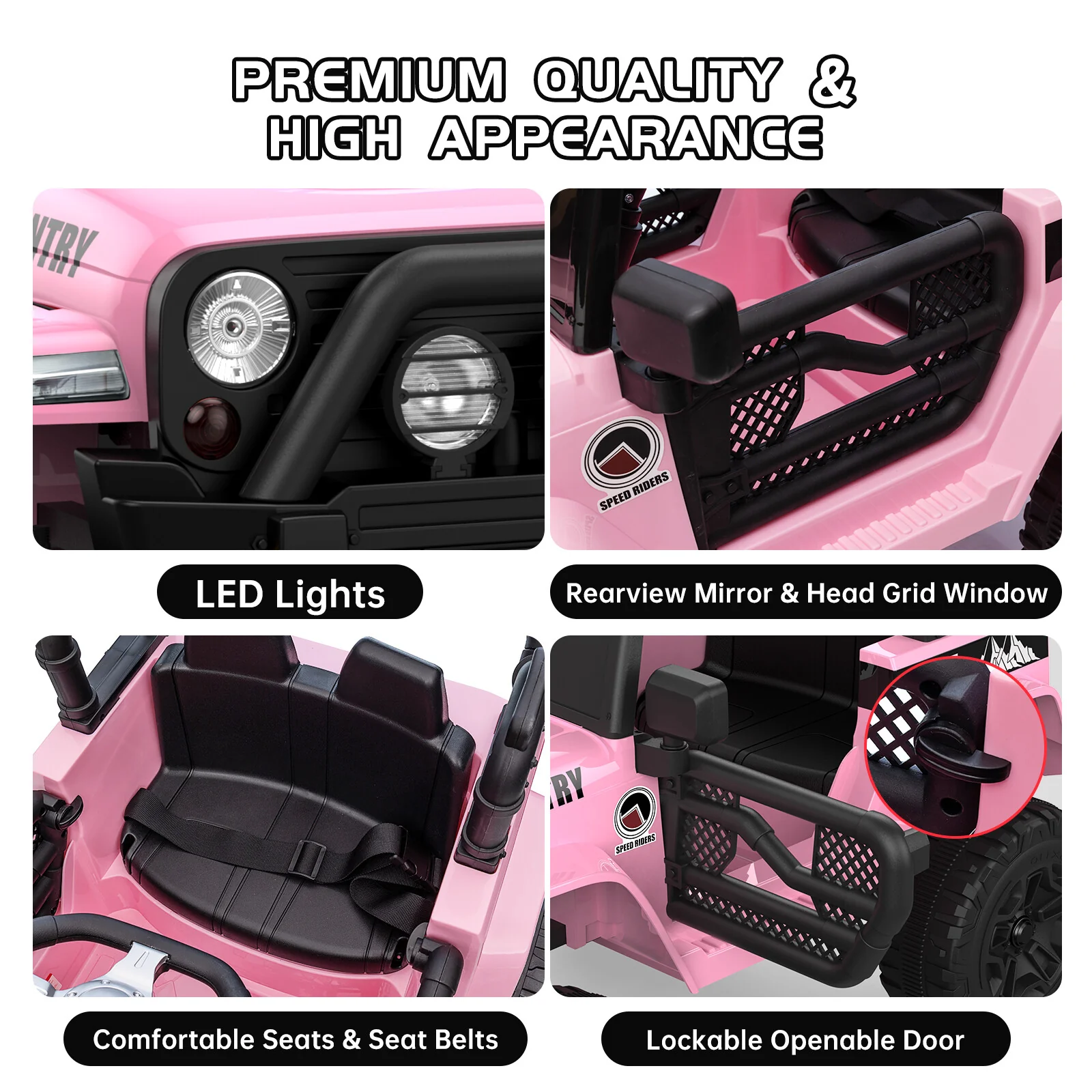 12V Electric Off-Road 4-Wheel Kids Ride-On Car with Remote Control and LED Lights - Image 15