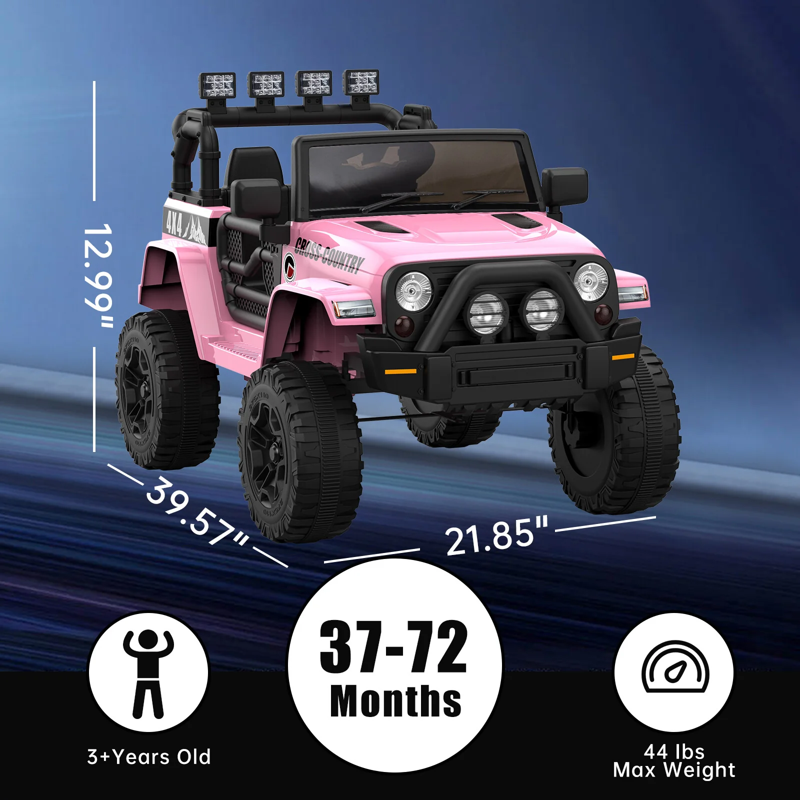 12V Electric Off-Road 4-Wheel Kids Ride-On Car with Remote Control and LED Lights - Image 6