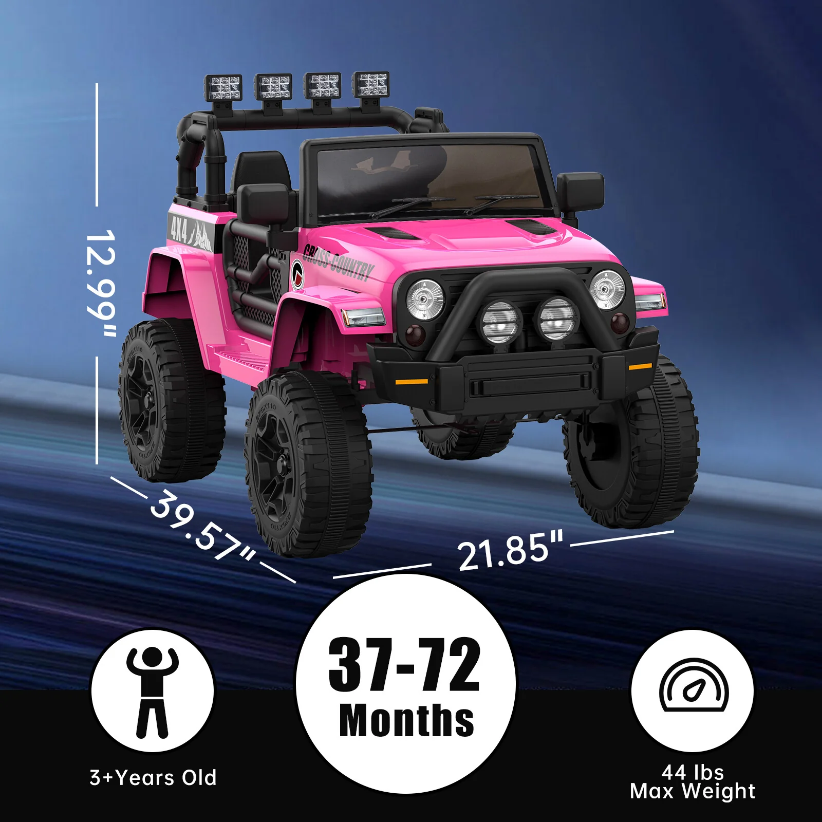 12V Electric Off-Road 4-Wheel Kids Ride-On Car with Remote Control and LED Lights - Image 7