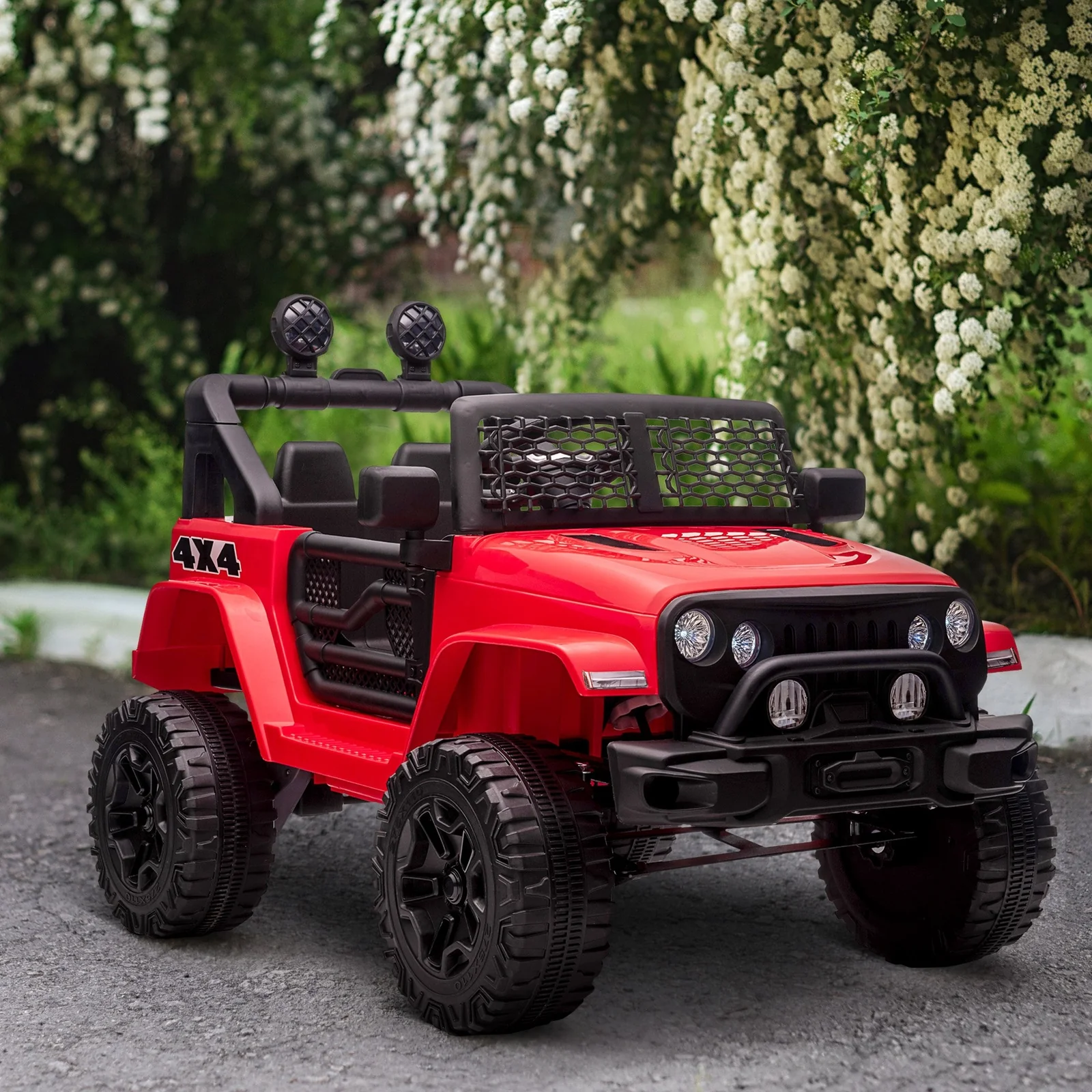 12V Electric Kids Ride-On Off-Road Truck Toy with Parent Remote Control Red - Image 9