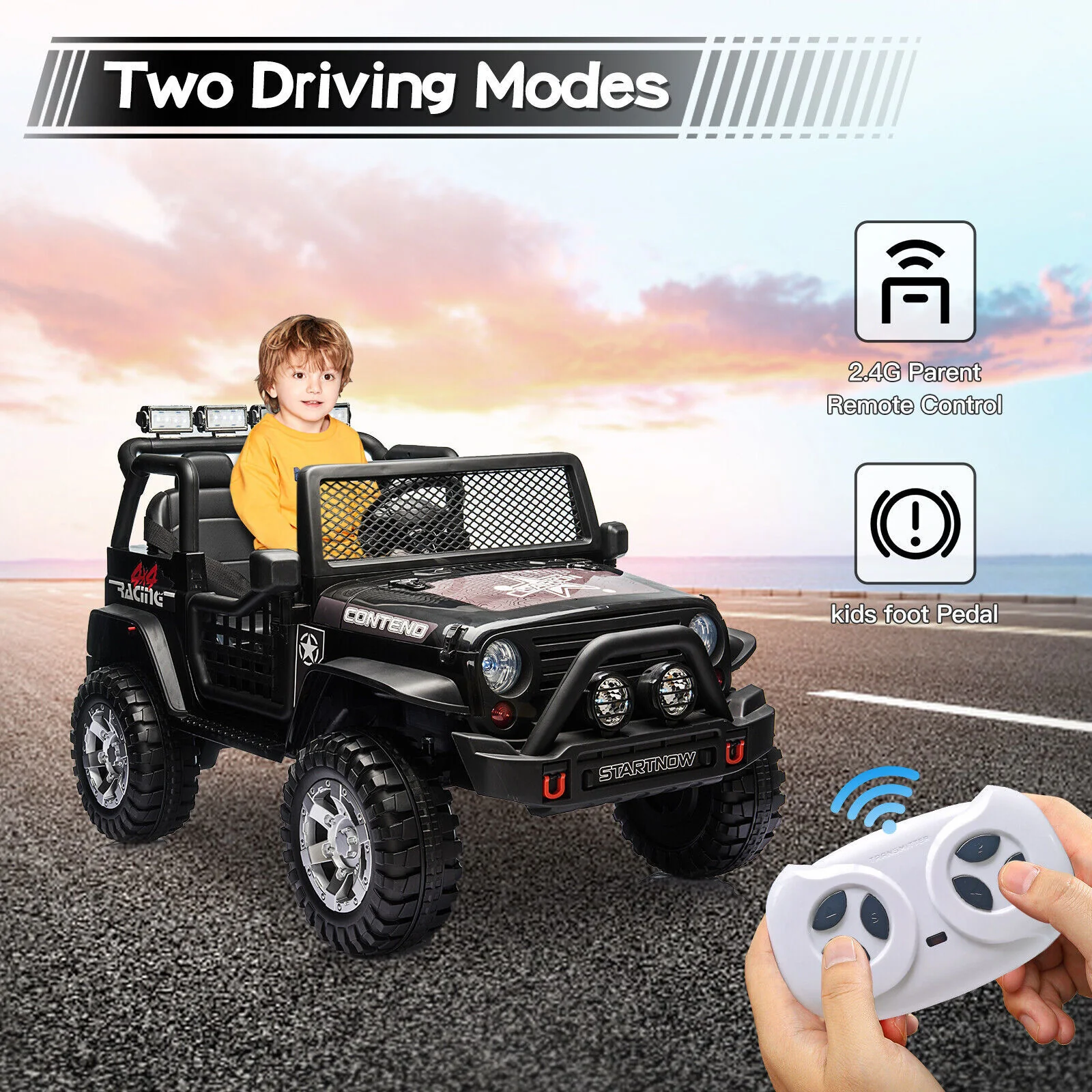 12V Battery-Powered Electric Ride-On Jeep for Kids with Remote Control and MP3 Player - Image 16
