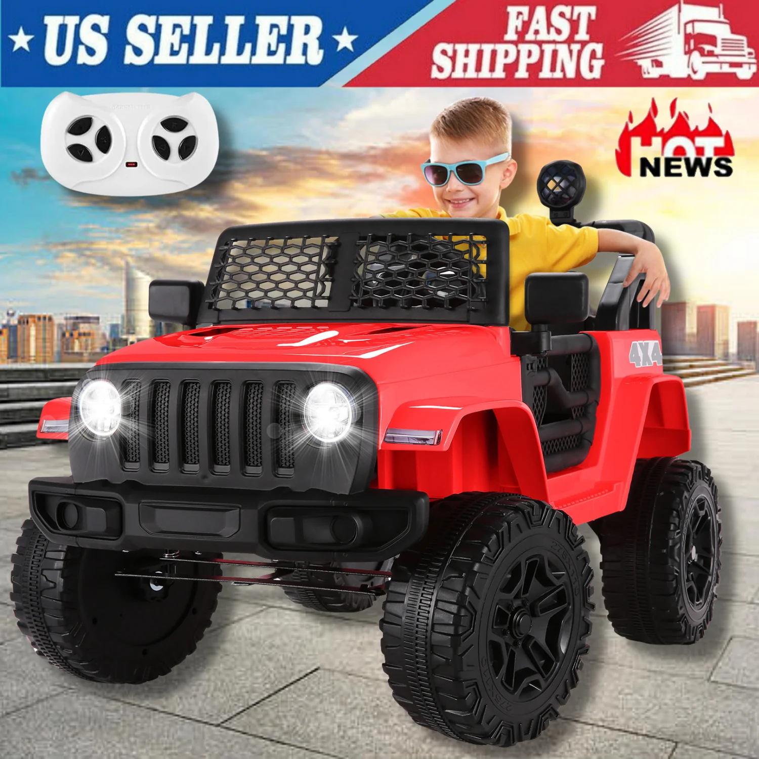12V Electric Kids Ride-On Truck Battery Powered Toy Car with Remote Control and MP3 - Image 10