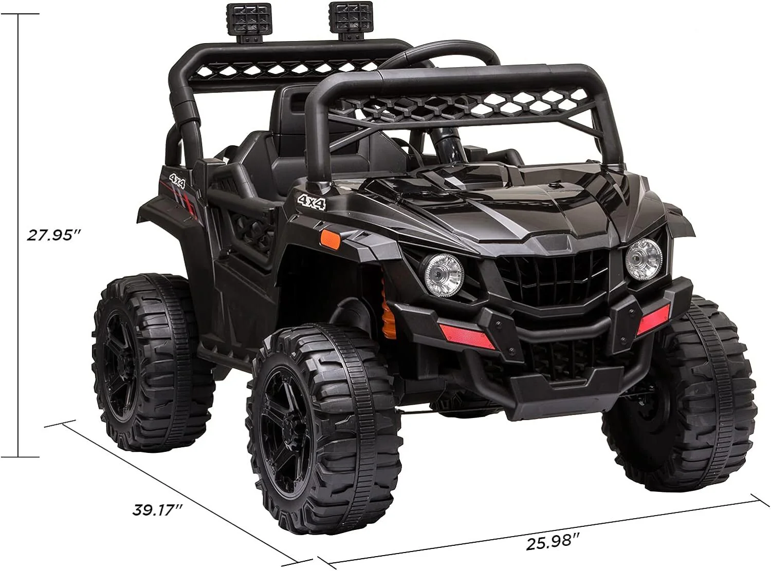 12V Electric Kids Ride-On Truck Toy with 3 Speeds, MP3, LED Lights, and Parent Remote Control - Image 16
