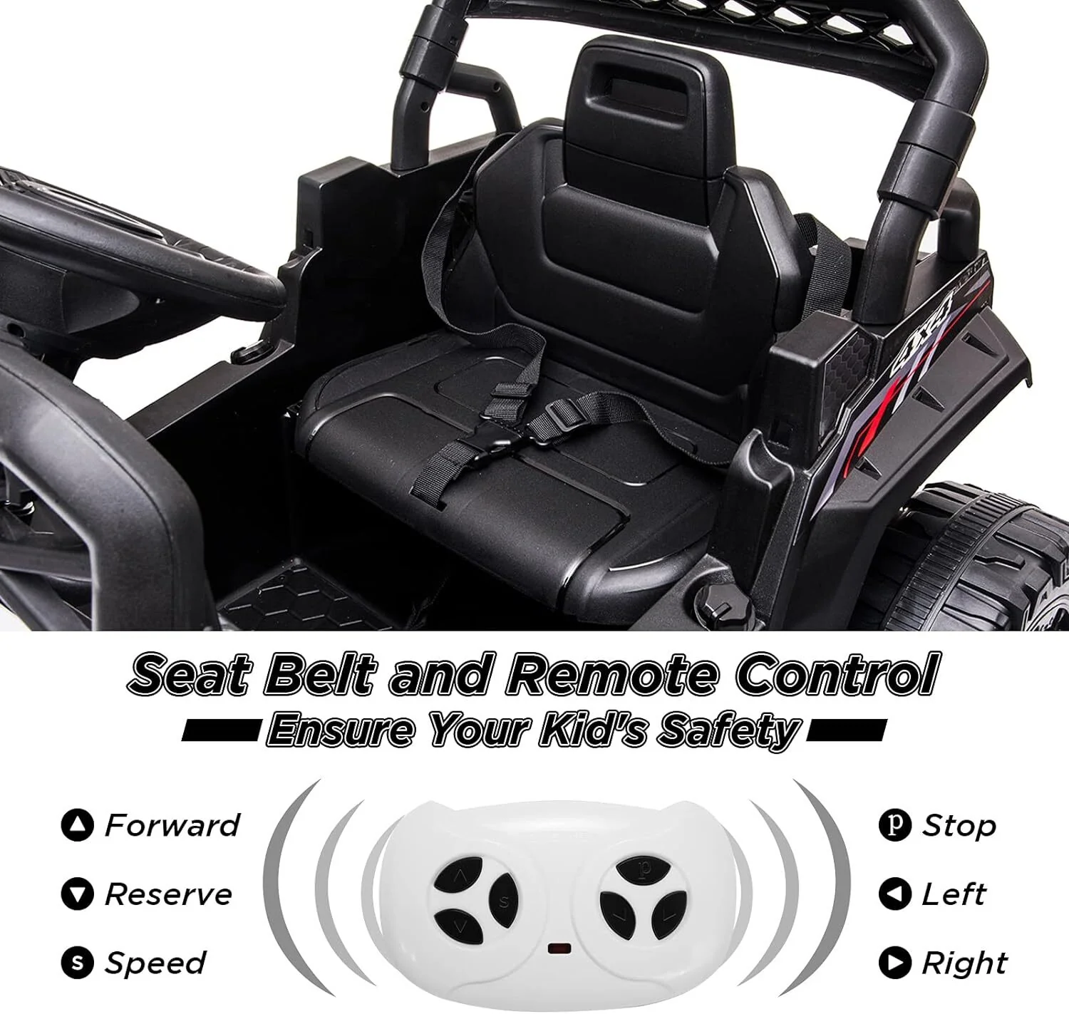 12V Electric Kids Ride-On Truck Toy with 3 Speeds, MP3, LED Lights, and Parent Remote Control - Image 6